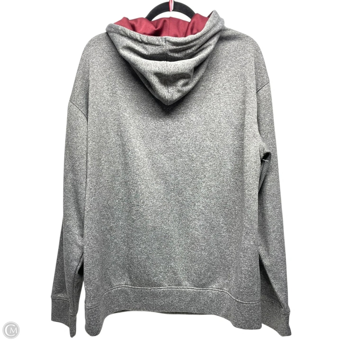 Sweatshirt Hoodie By Champion In Grey & Red, Size: L