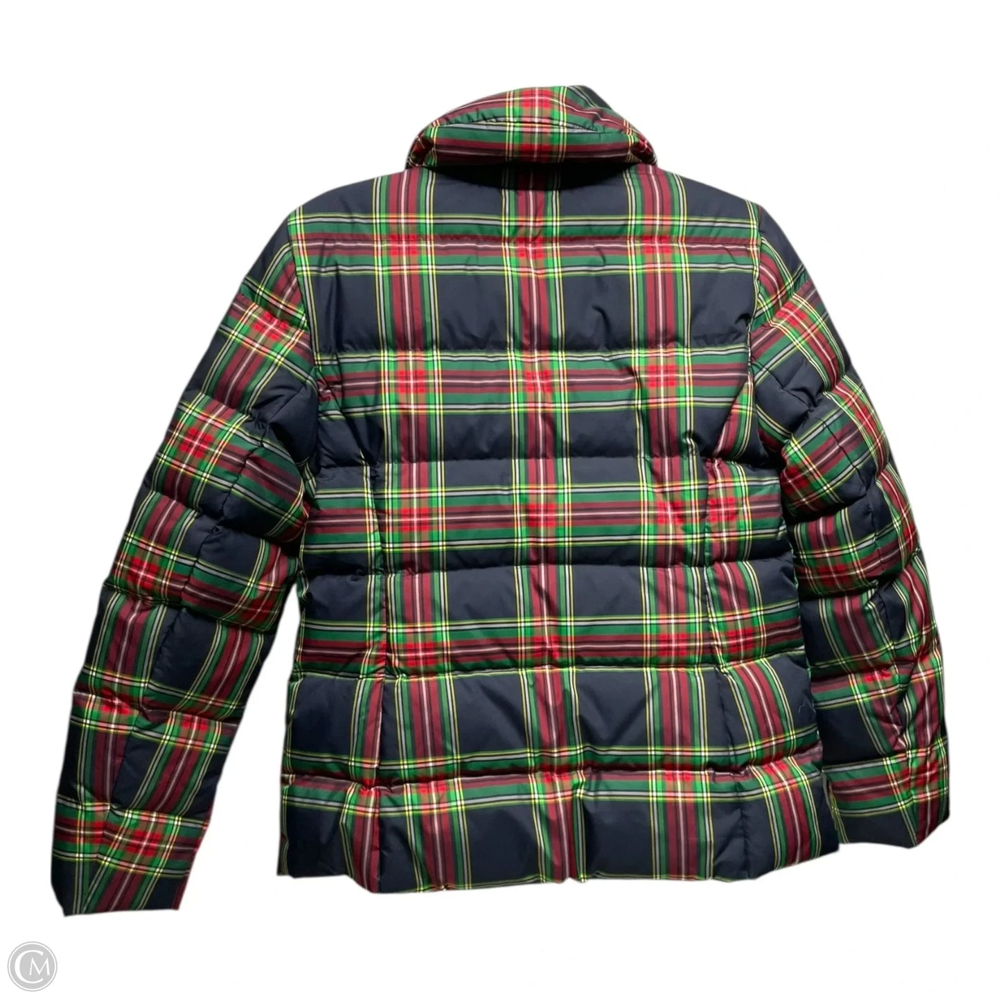 Coat Puffer & Quilted By Talbots In Plaid Pattern, Size: S
