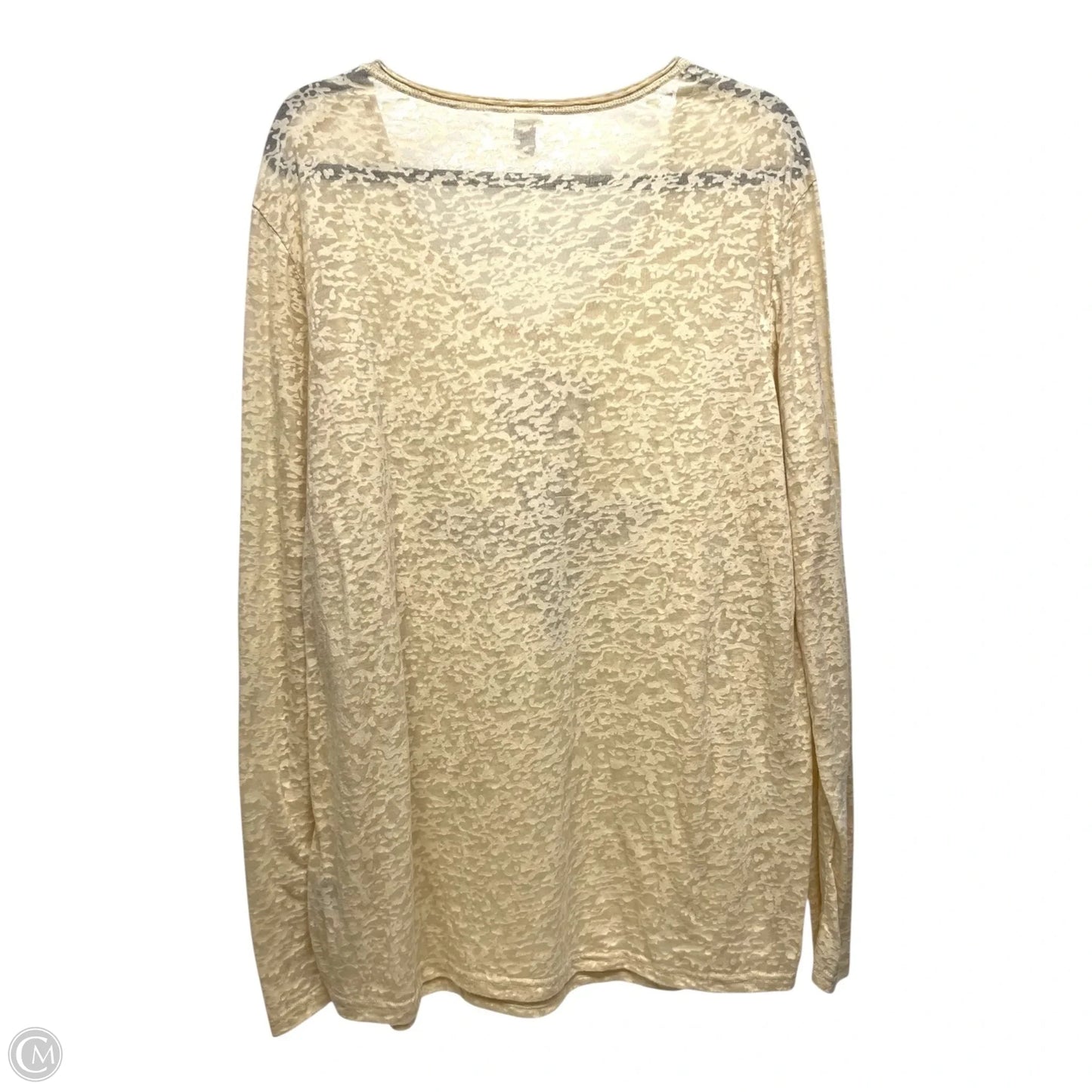 Top Long Sleeve By Clothes Mentor In Cream, Size: 2x