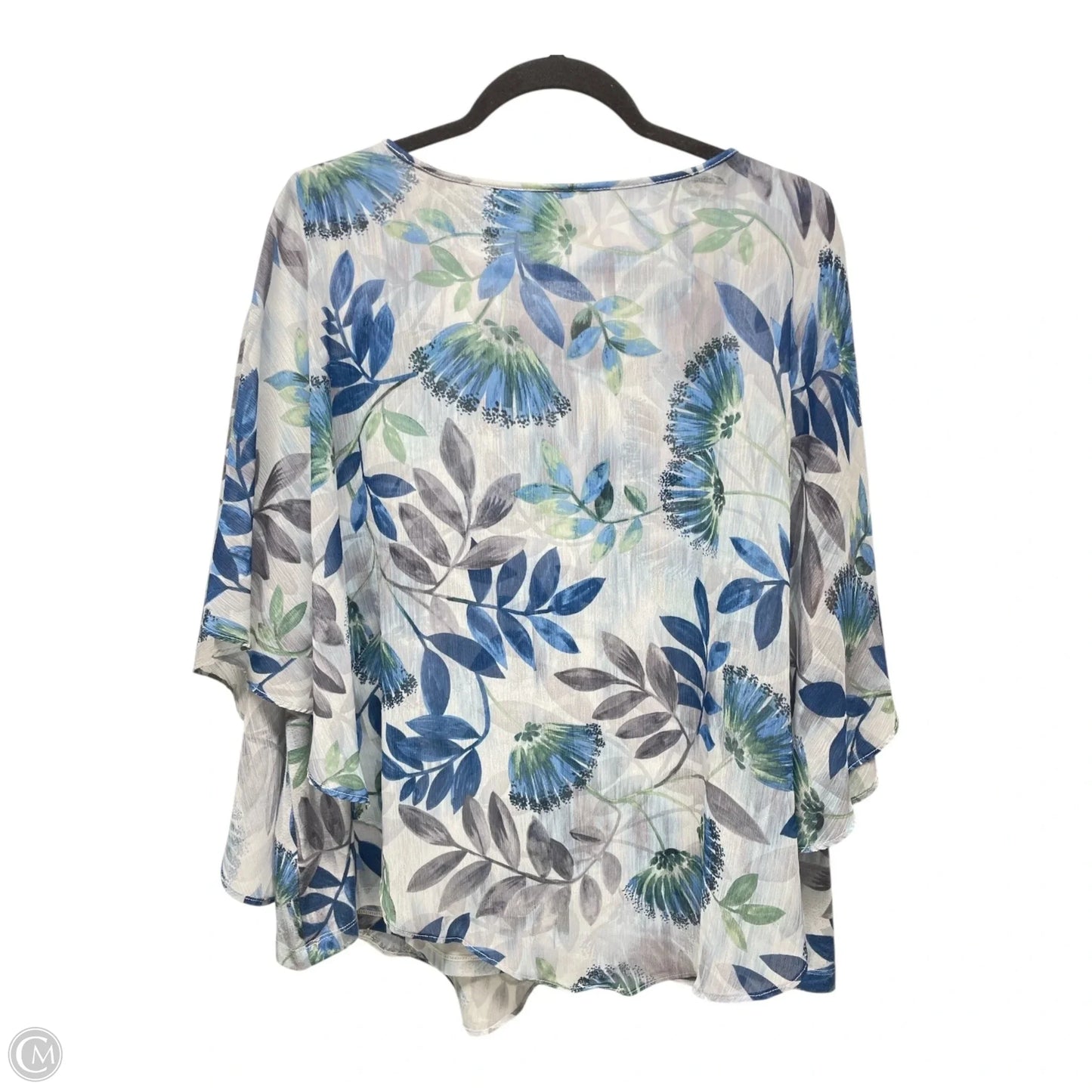 Top Short Sleeve By Style And Company In Blue & White, Size: L