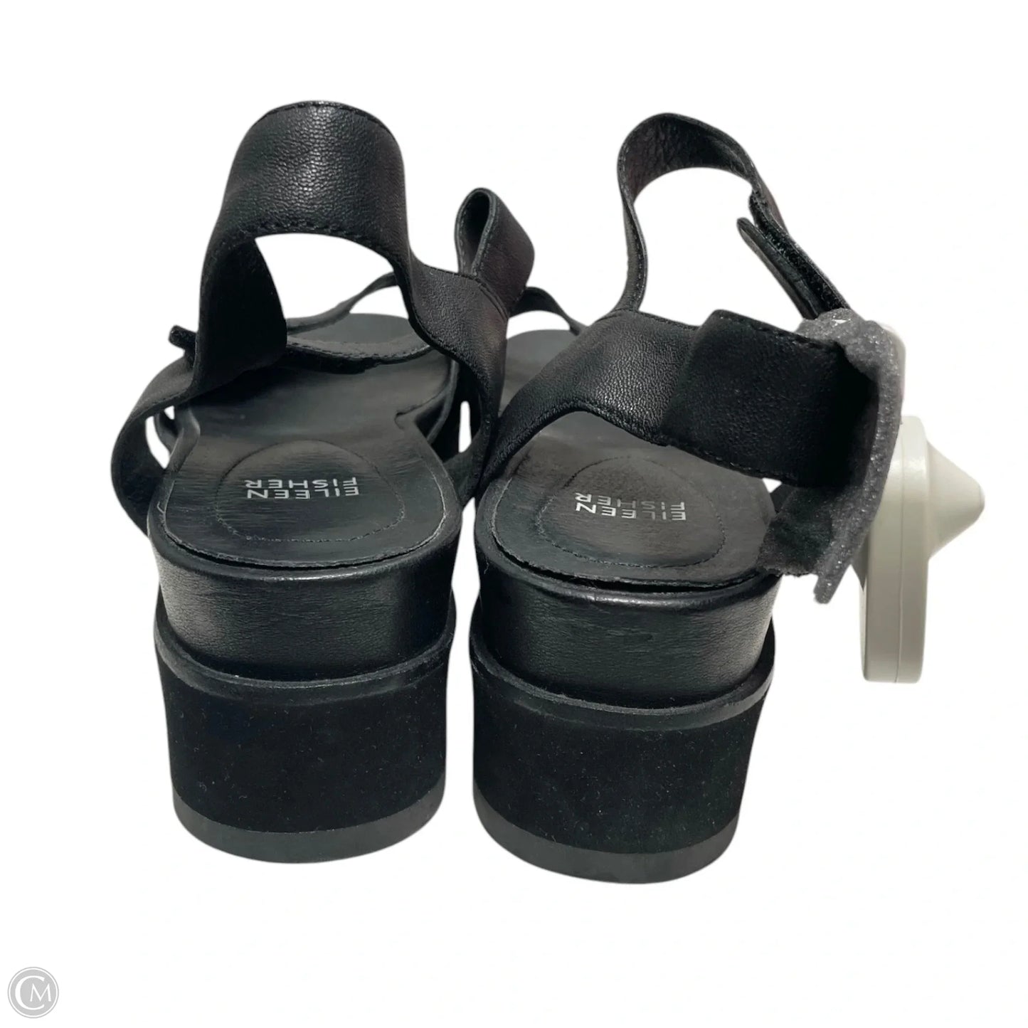 Sandals Heels Wedge By Eileen Fisher In Black, Size: 9.5