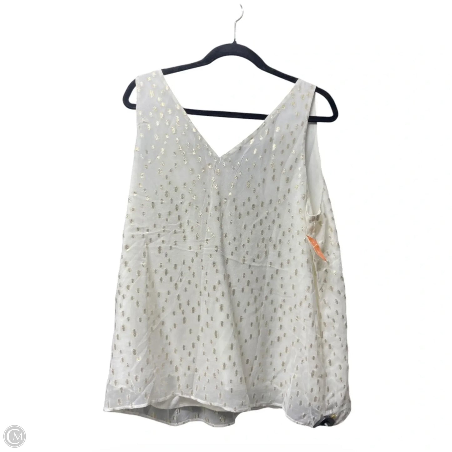Blouse Designer By Lilly Pulitzer In Gold & White, Size: Xl
