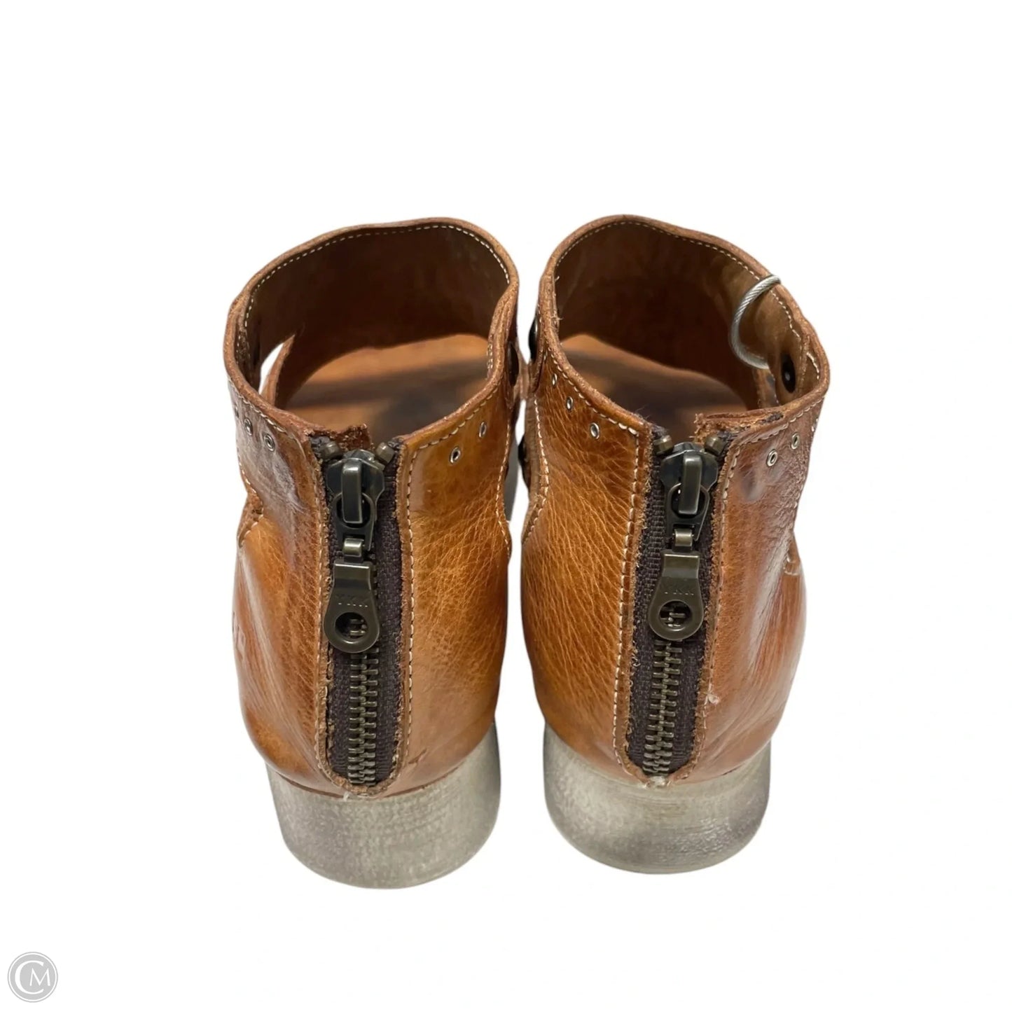 Sandals Heels Platform By Bed Stu In Brown & Cream, Size: 9.5
