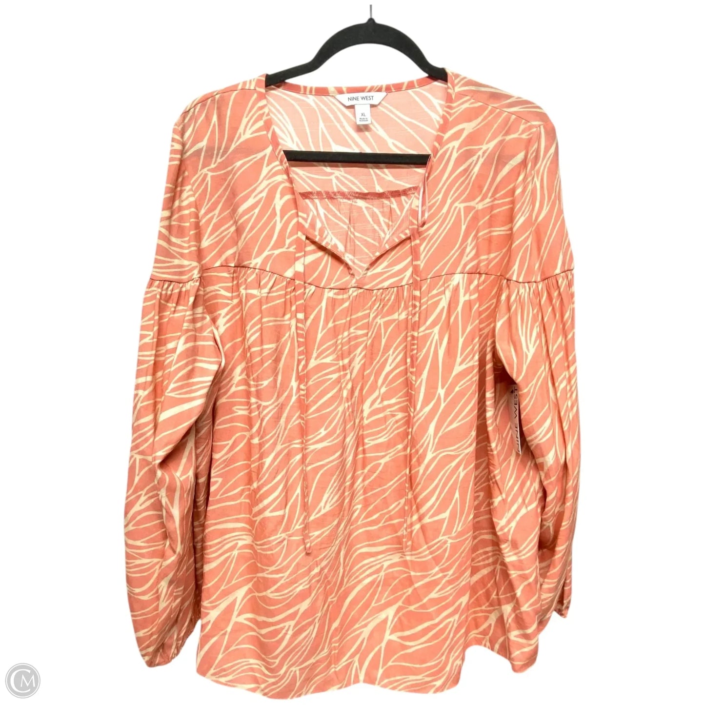 Top Long Sleeve By Nine West Apparel In Coral, Size: Xl