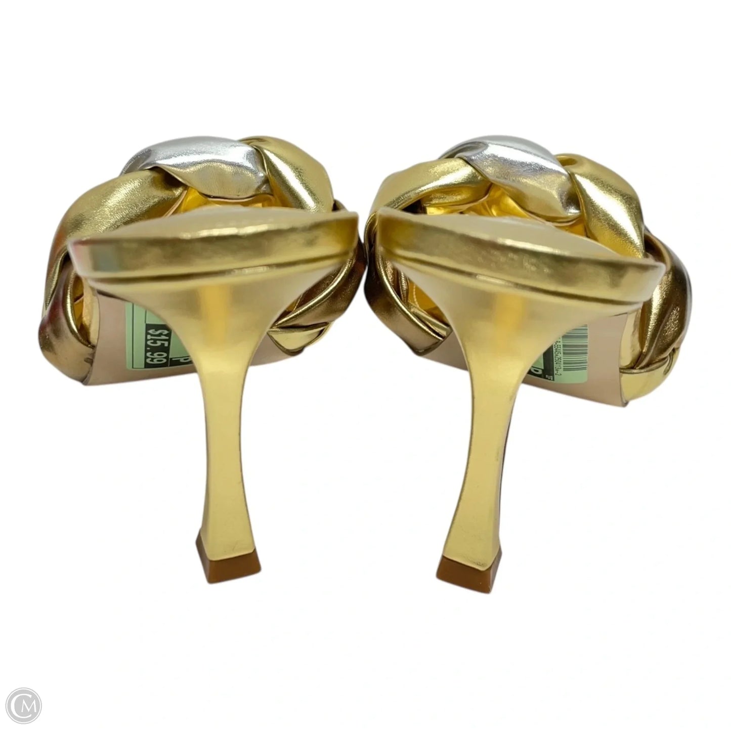 Shoes Heels Kitten By Nine West In Green & Silver, Size: 8.5