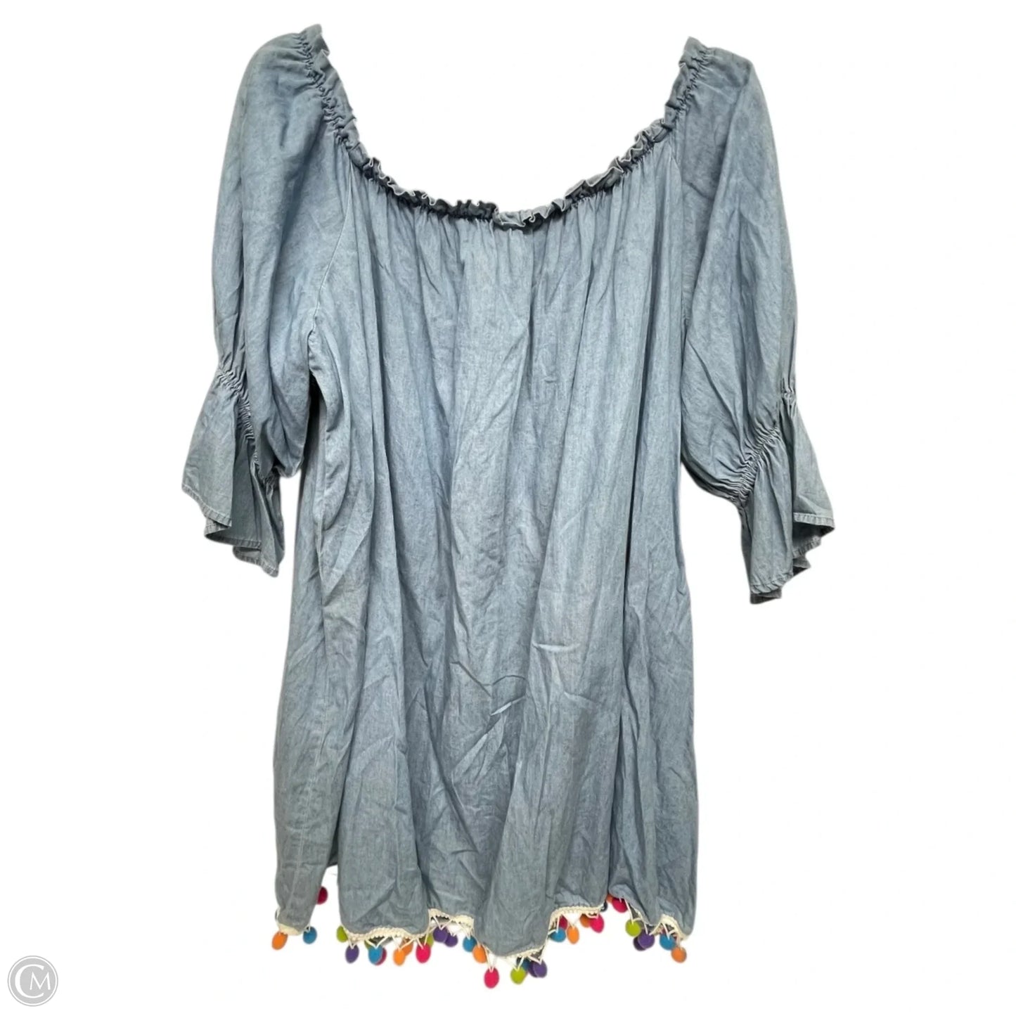 Tunic 3/4 Sleeve By Saks Fifth Avenue In Blue Denim, Size: M