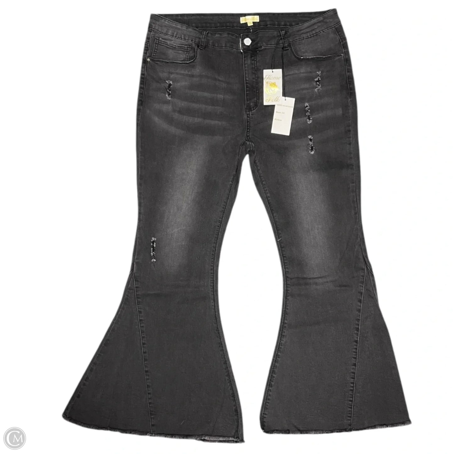 Jeans Flared By Home Folk In Black, Size: 2x