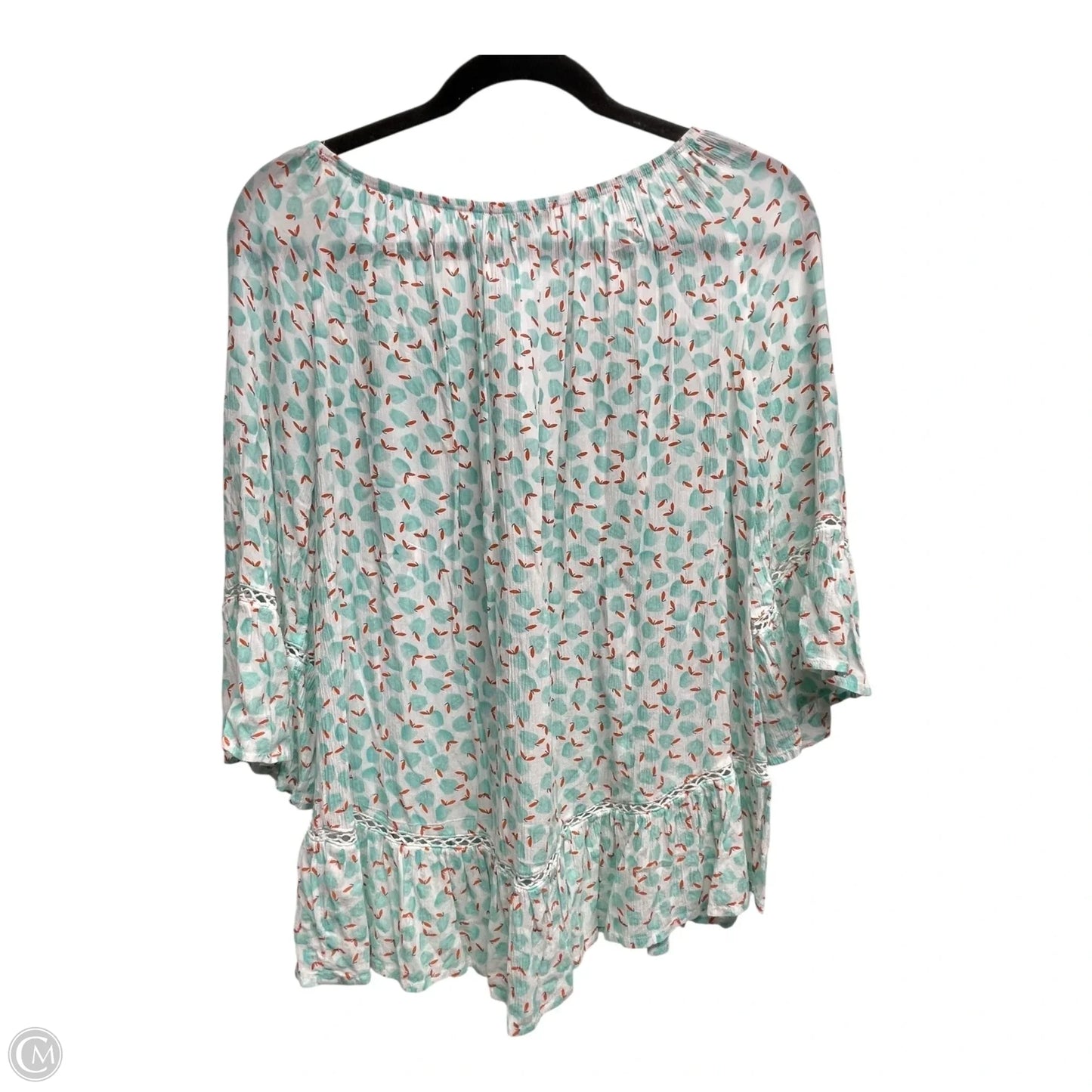 Top 3/4 Sleeve By Democracy In Blue & Orange, Size: S