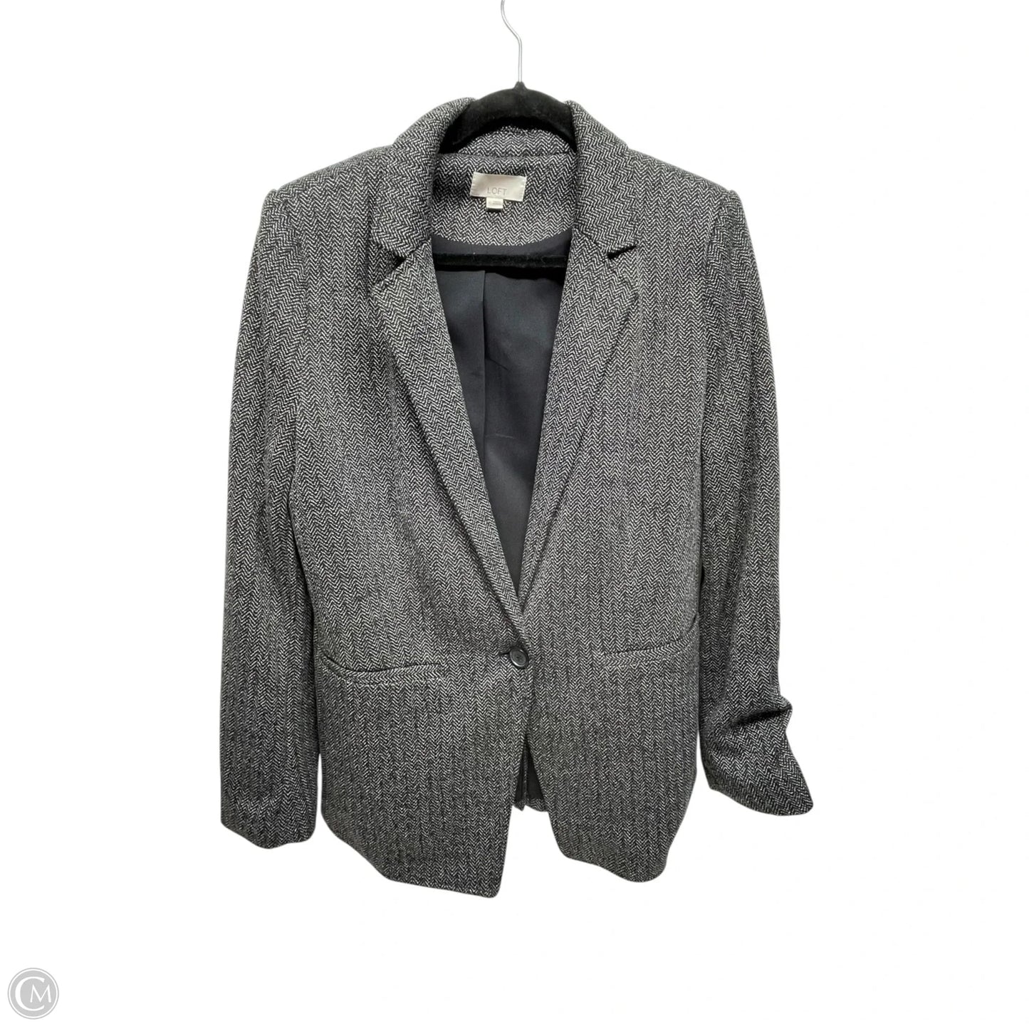 Blazer By Loft In Black & White, Size: 12