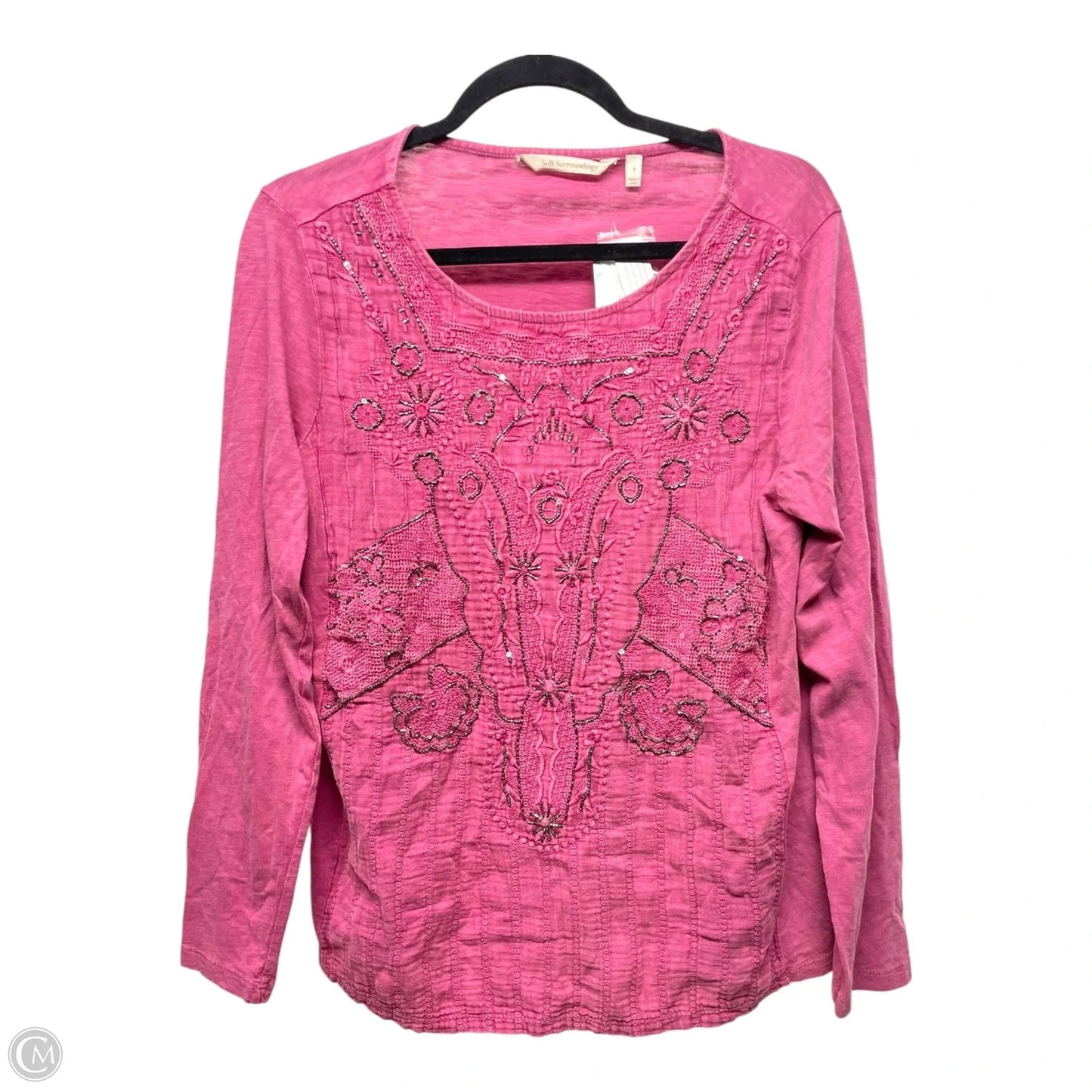 Top Long Sleeve By Soft Surroundings In Pink, Size: S