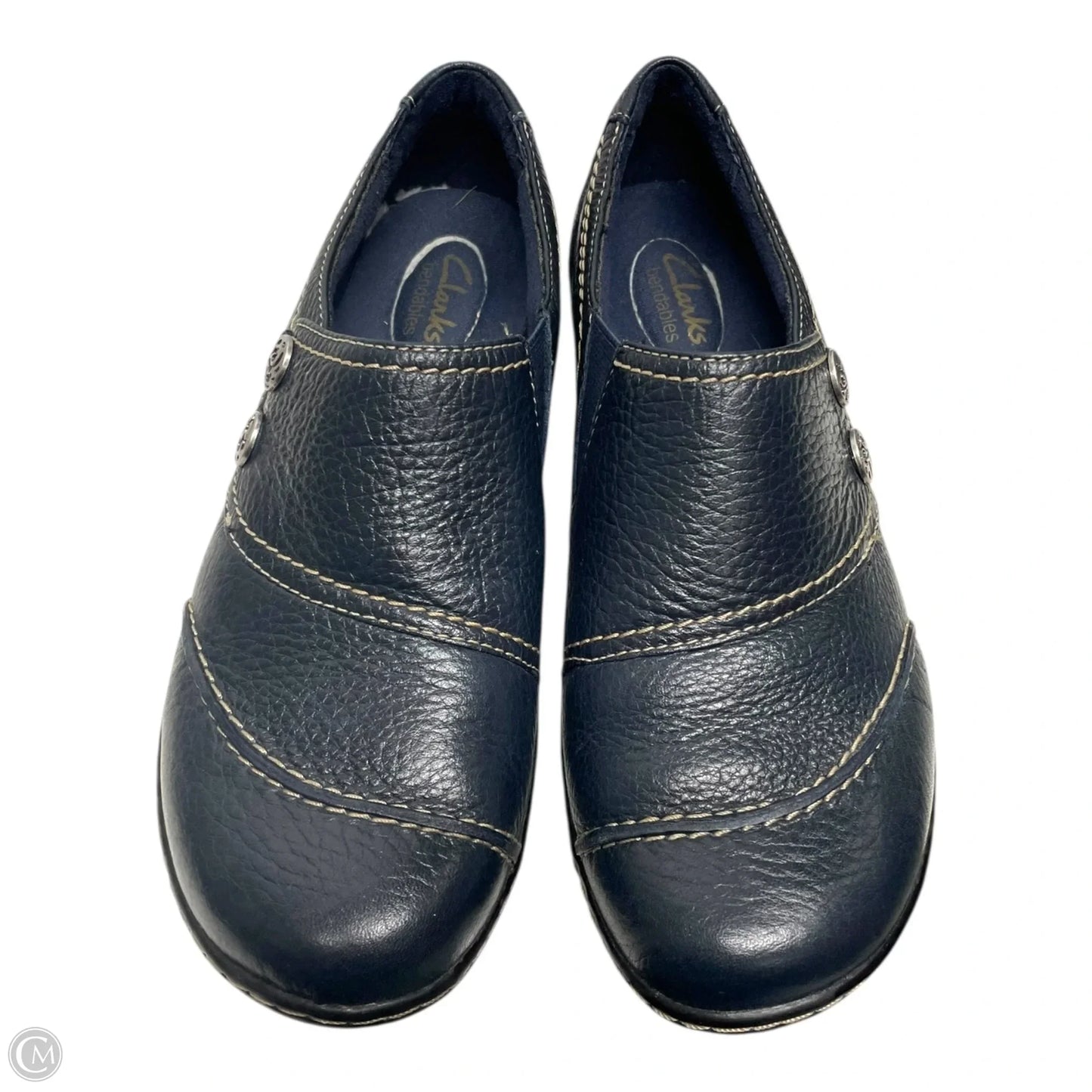 Shoes Flats By Clarks In Navy, Size: 8