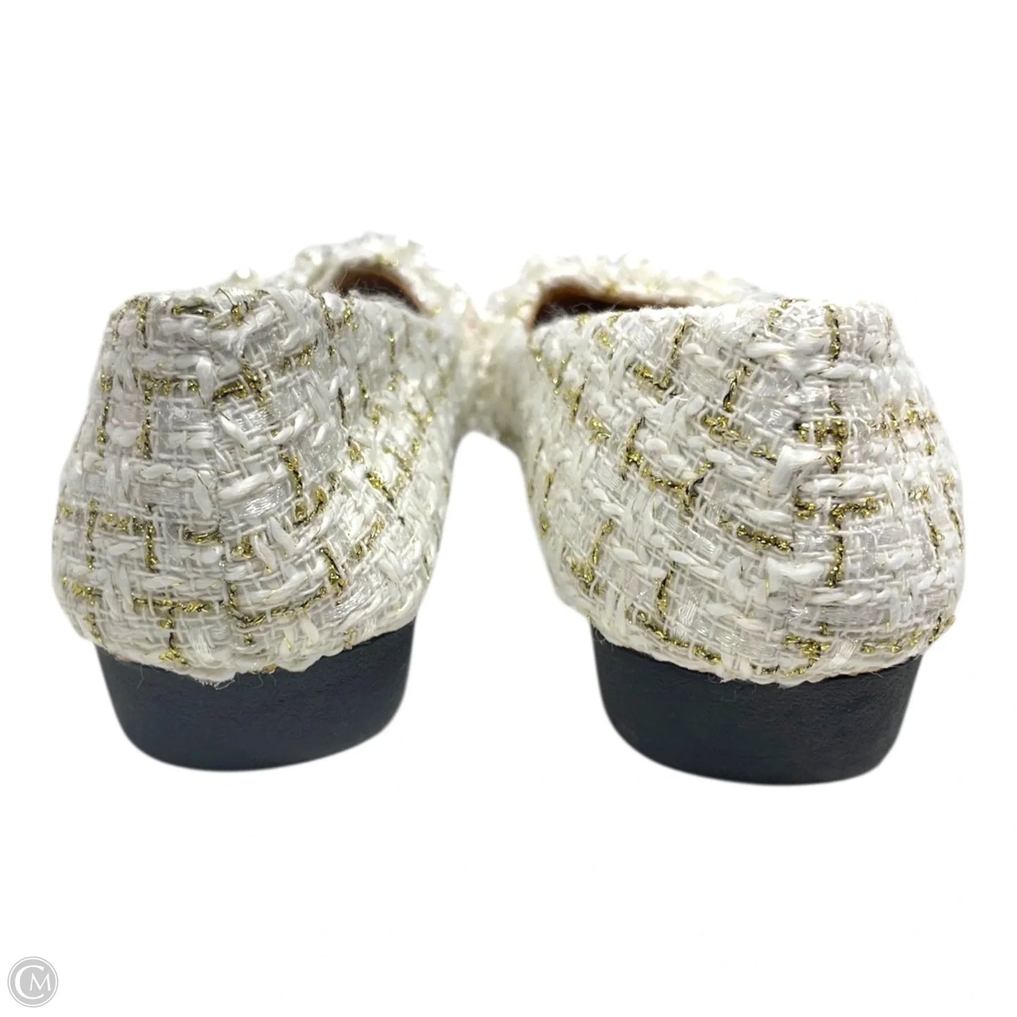 Shoes Flats By sifayf In Gold & White, Size: 7.5