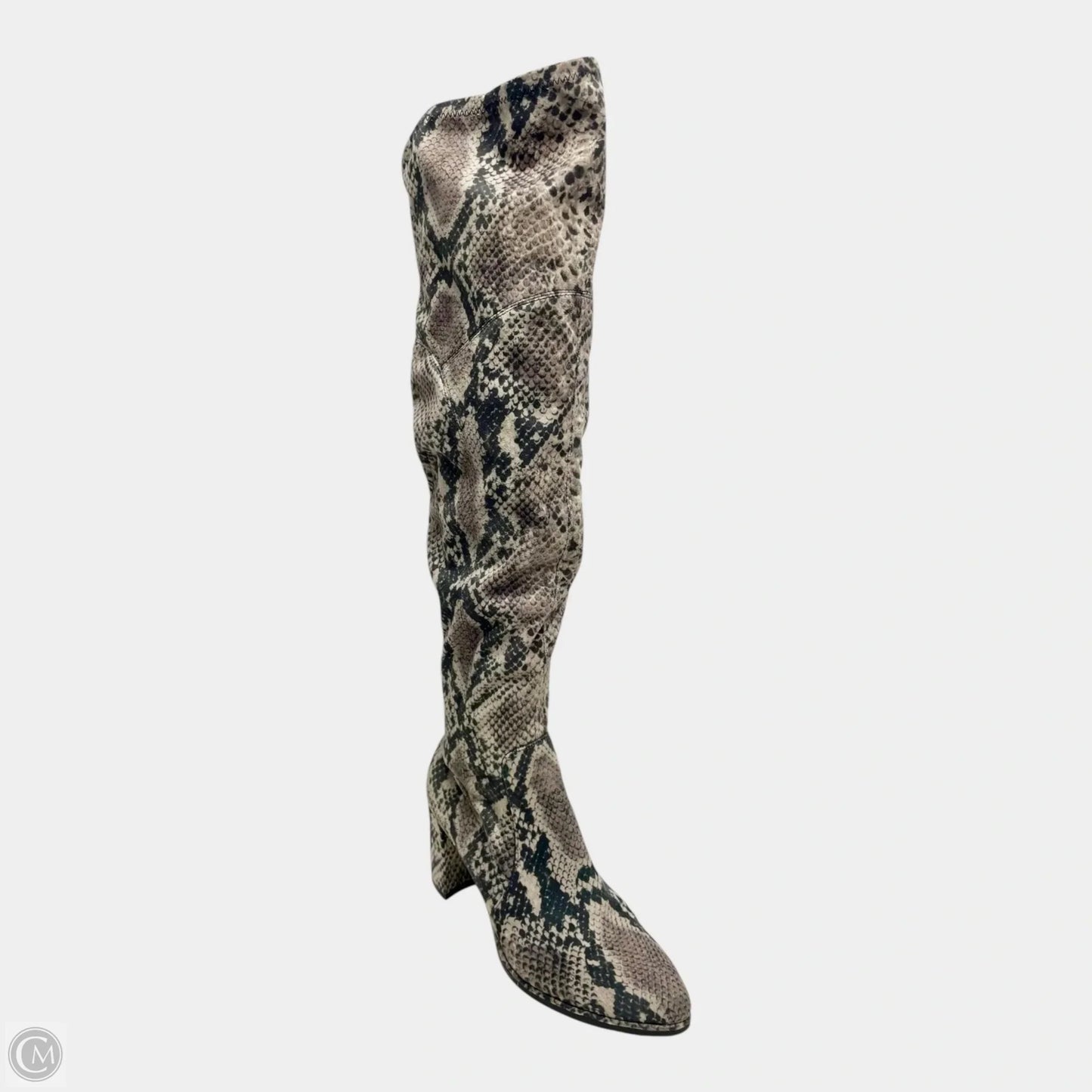 Boots Knee Heels By Marc Fisher In Snakeskin Print, Size: 6