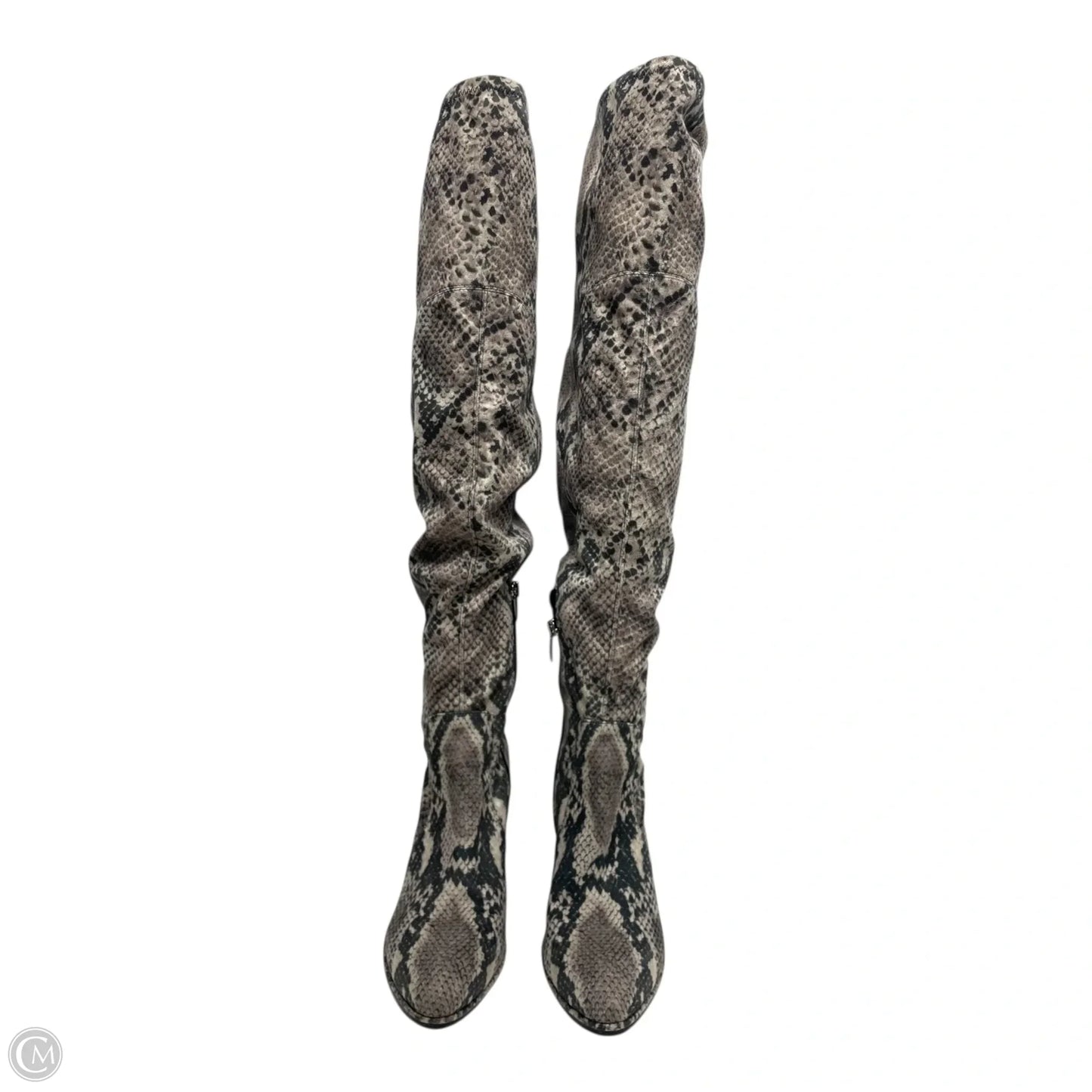 Boots Knee Heels By Marc Fisher In Snakeskin Print, Size: 6