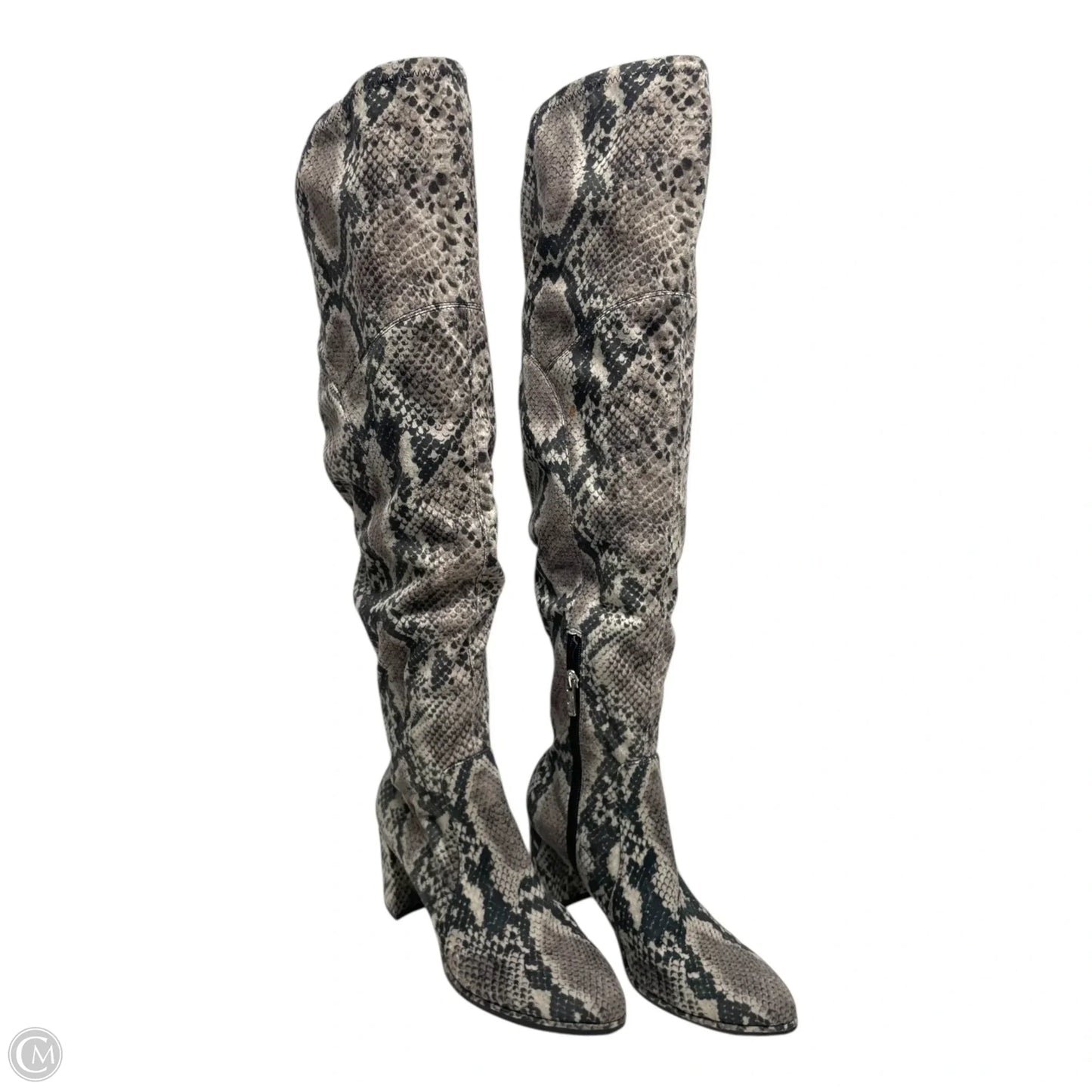 Boots Knee Heels By Marc Fisher In Snakeskin Print, Size: 6