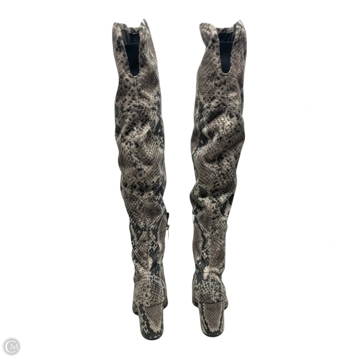 Boots Knee Heels By Marc Fisher In Snakeskin Print, Size: 6
