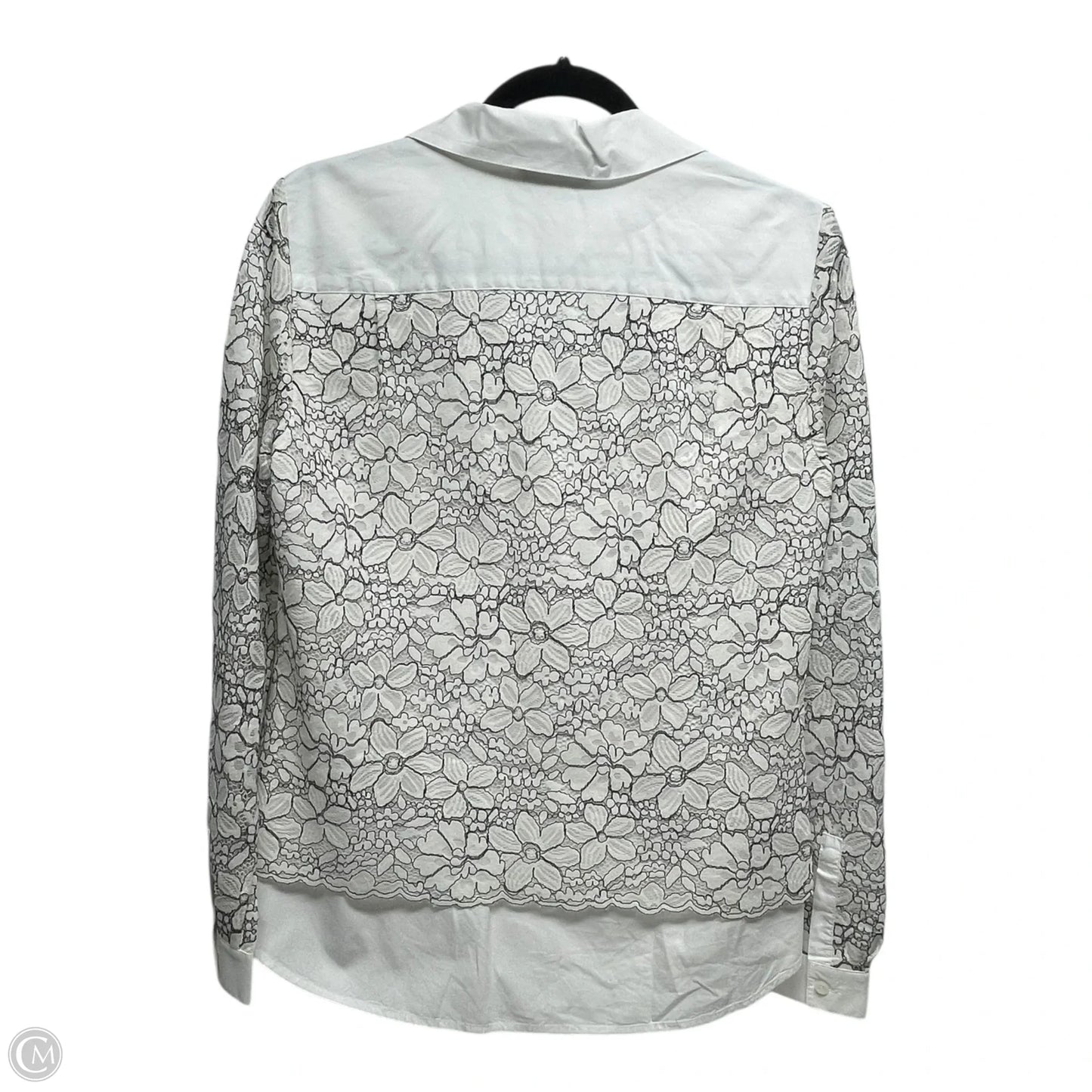 Top Long Sleeve Designer By Karl Lagerfeld In Black & White, Size: M