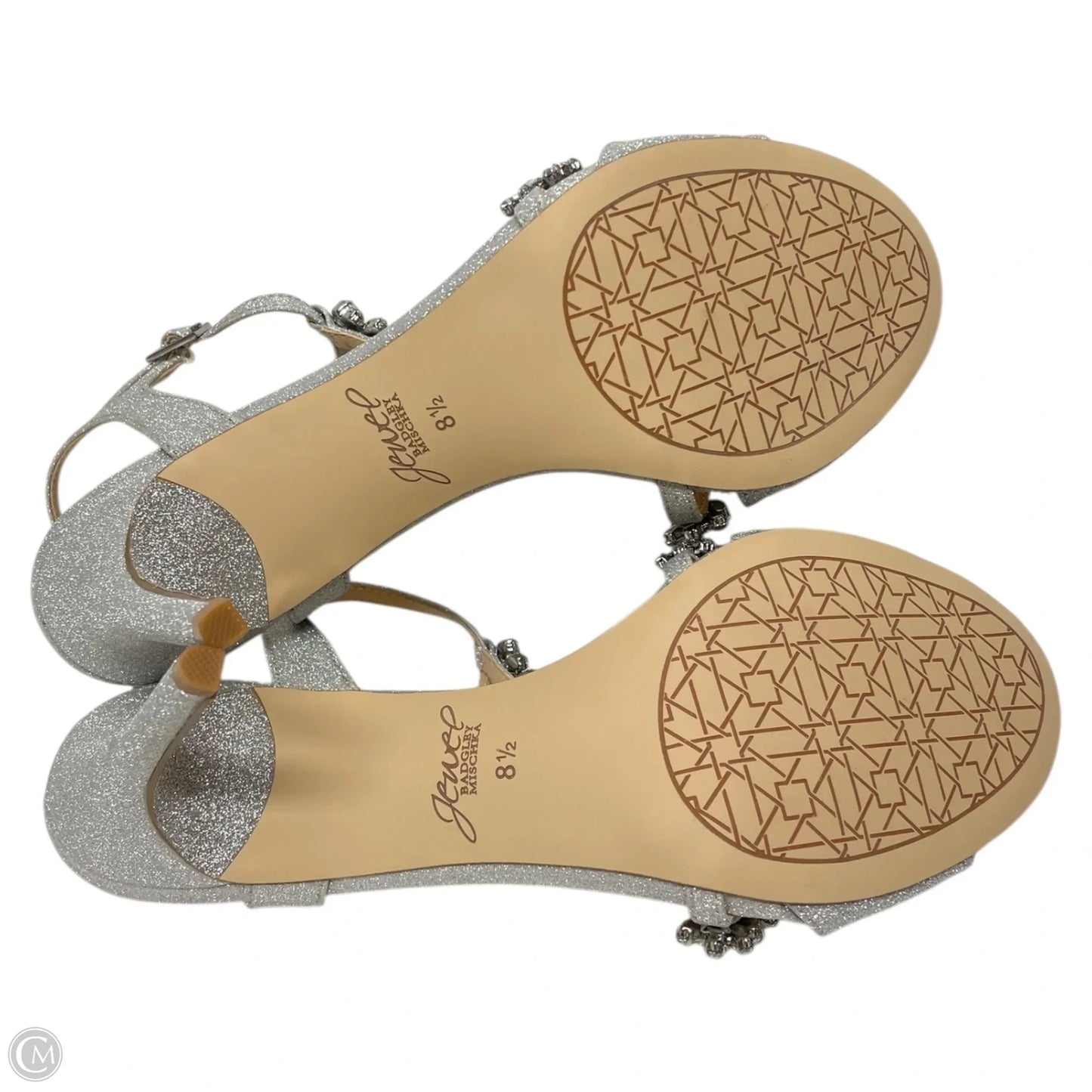 Shoes Heels Stiletto By Badgley Mischka In Silver, Size: 8.5