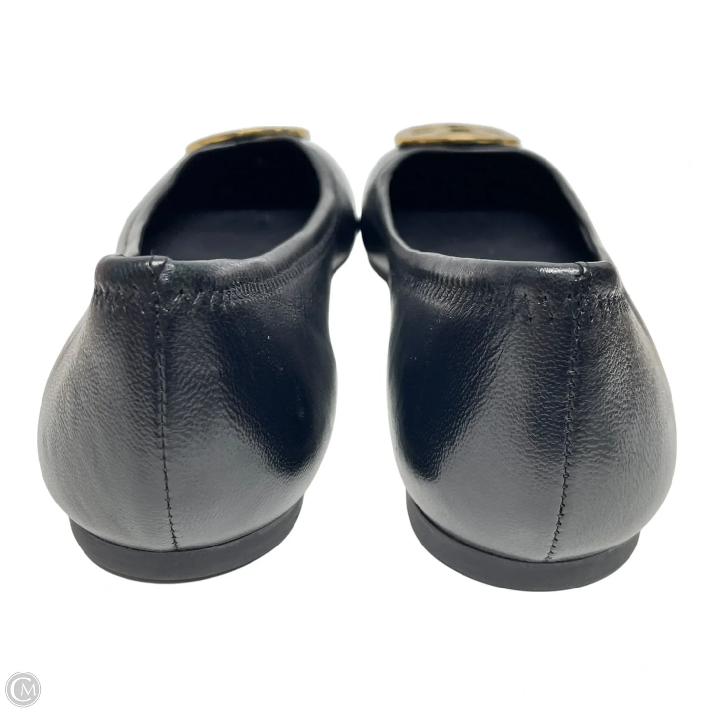 Shoes Designer By Tory Burch In Black & Gold, Size: 9