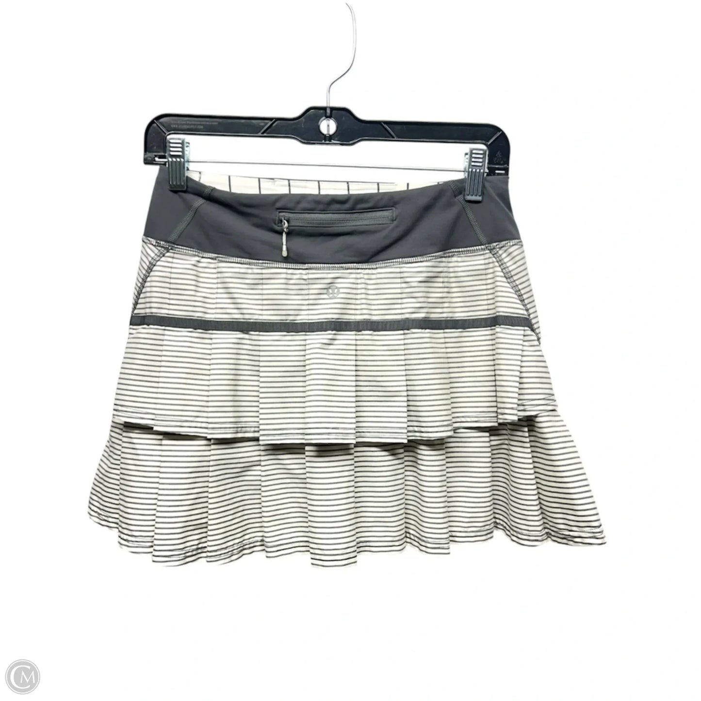 Athletic Skort By Lululemon In Grey & White, Size: 4