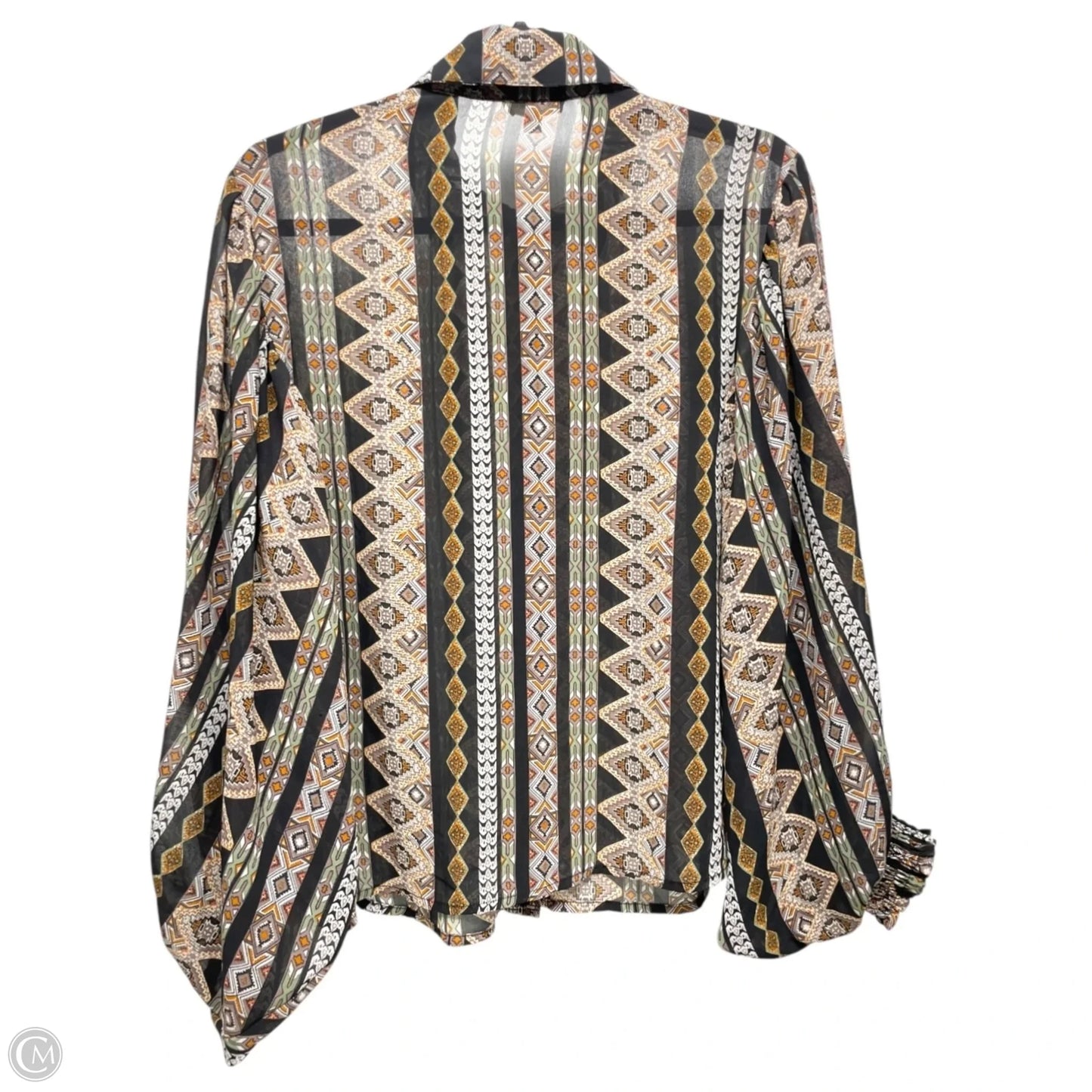 Blouse Long Sleeve By Ee Some In Multi-colored, Size: S