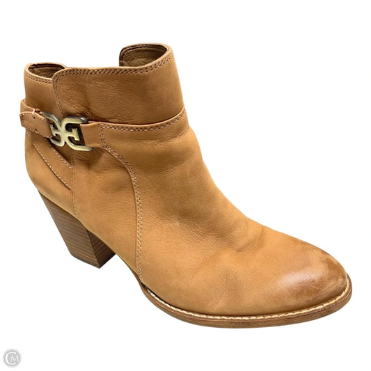 Boots Ankle Heels By Sam Edelman In Brown, Size: 9.5