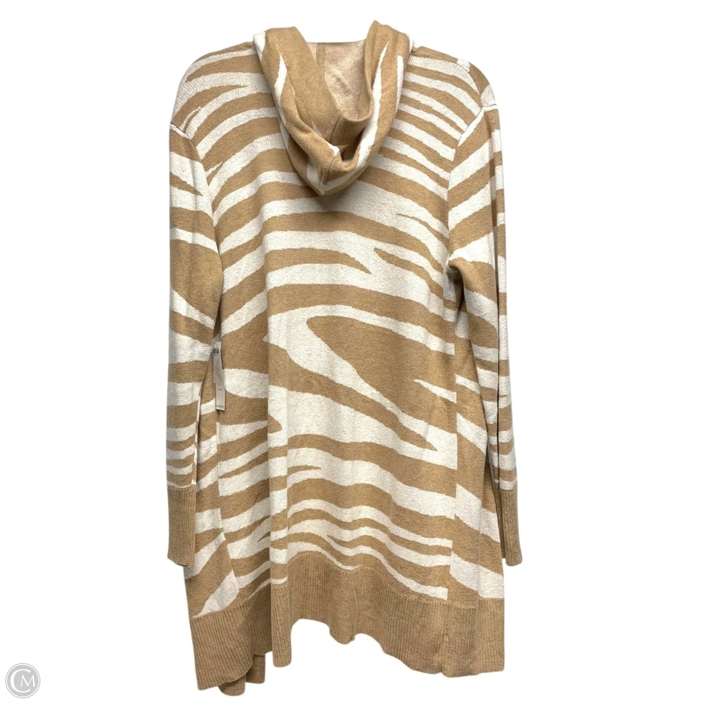 Sweater Cardigan By Chicos In Cream & Tan, Size: L