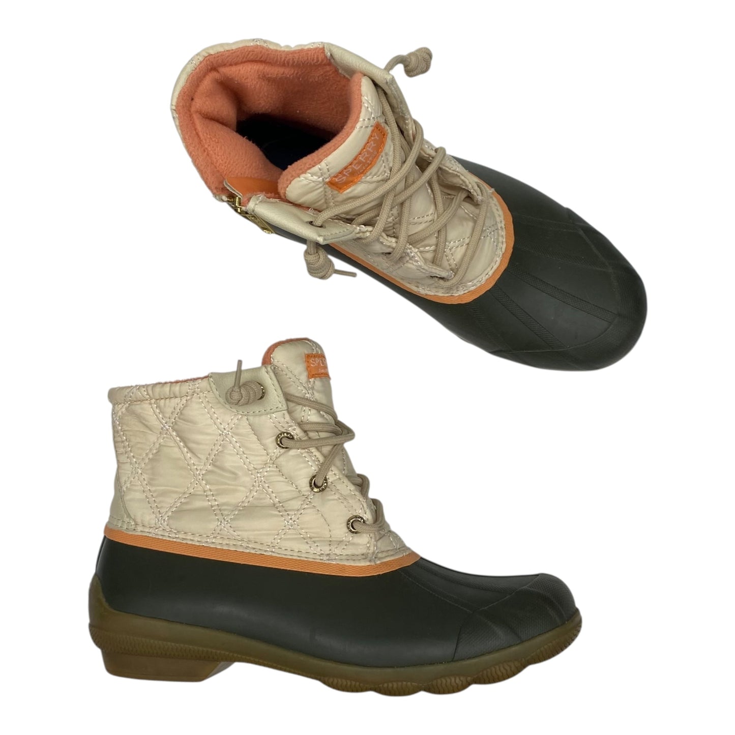 Boots Snow By Sperry In Green & Tan, Size:8