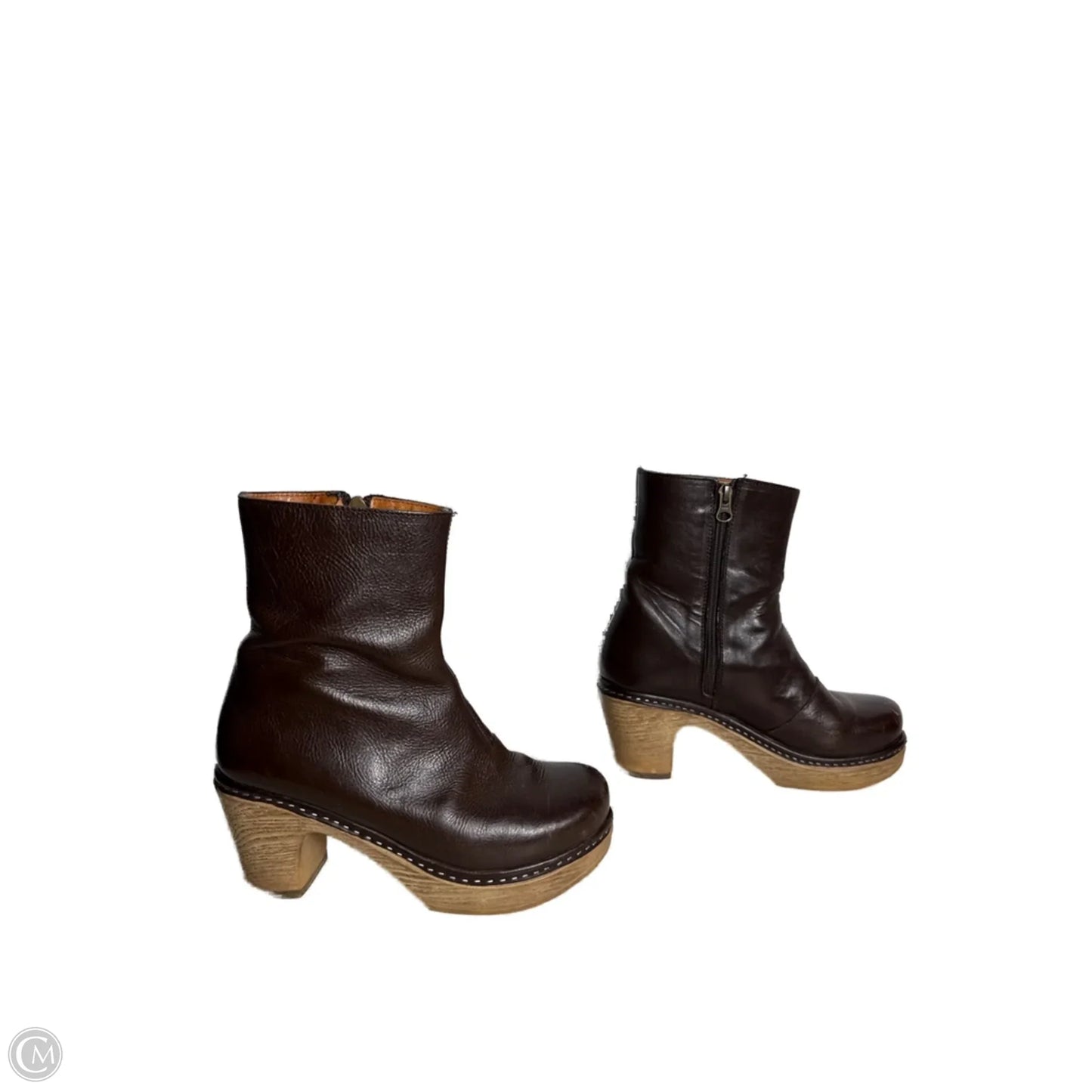 Boots Mid-calf Heels By Calou In Brown, Size: 7.5