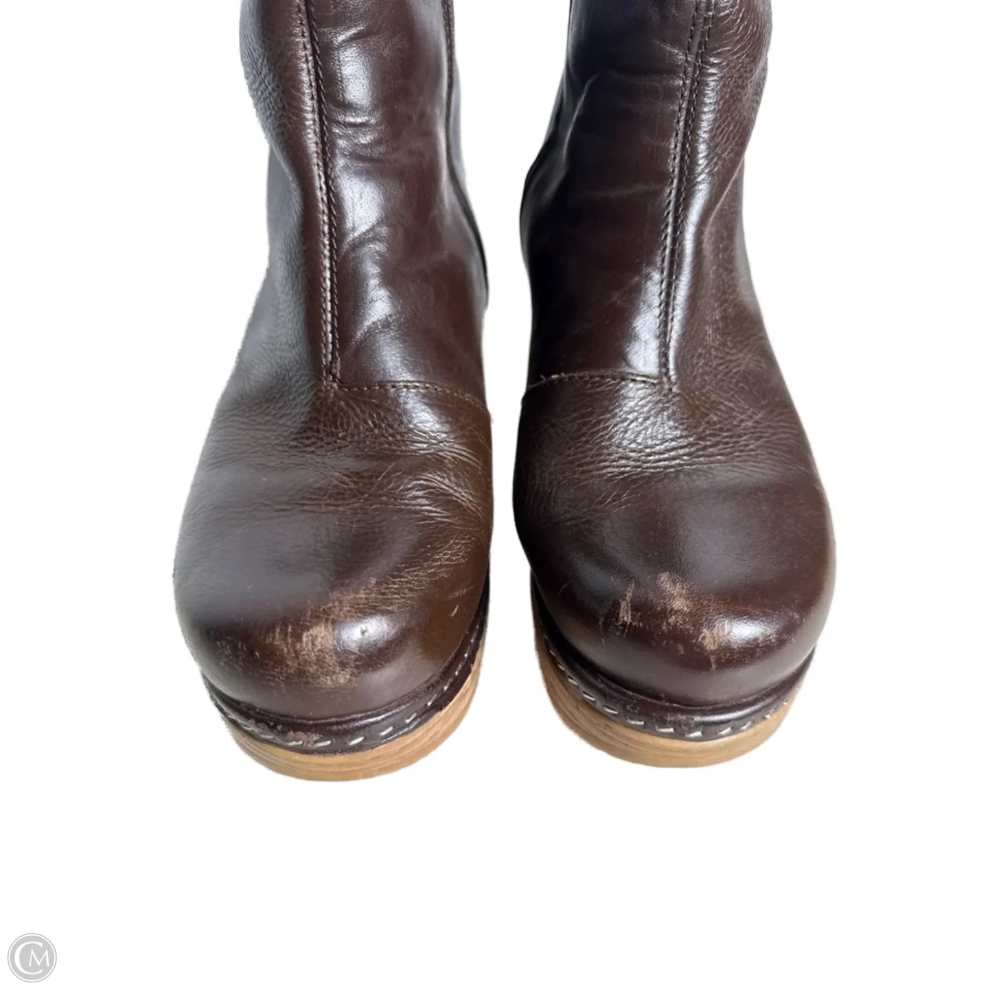 Boots Mid-calf Heels By Calou In Brown, Size: 7.5