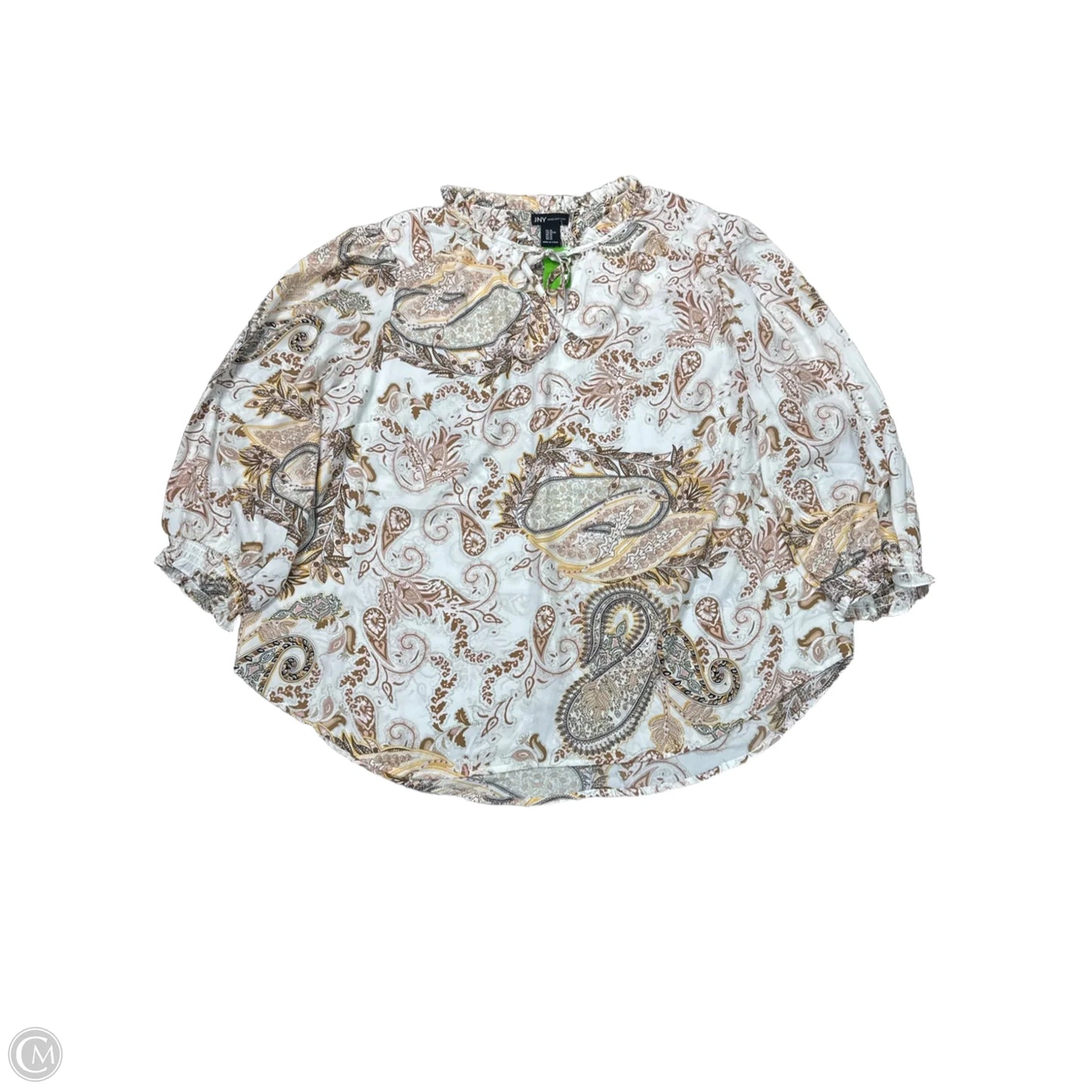 Blouse 3/4 Sleeve By Jones New York In Paisley Print, Size: 2x