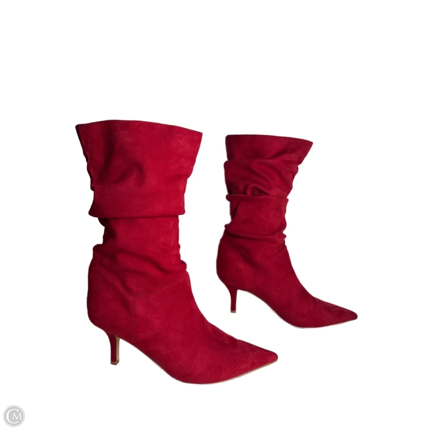 Boots Mid-calf Heels By Marc Fisher In Red, Size: 7.5