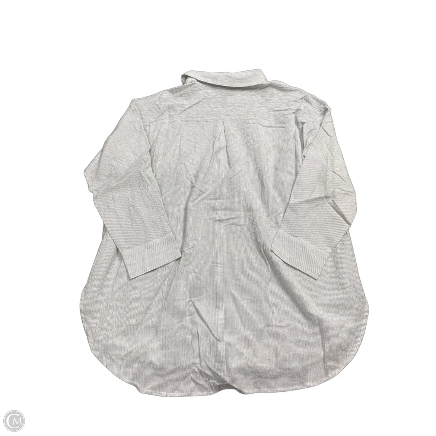 Blouse Long Sleeve By Eileen Fisher In Grey, Size: 2x
