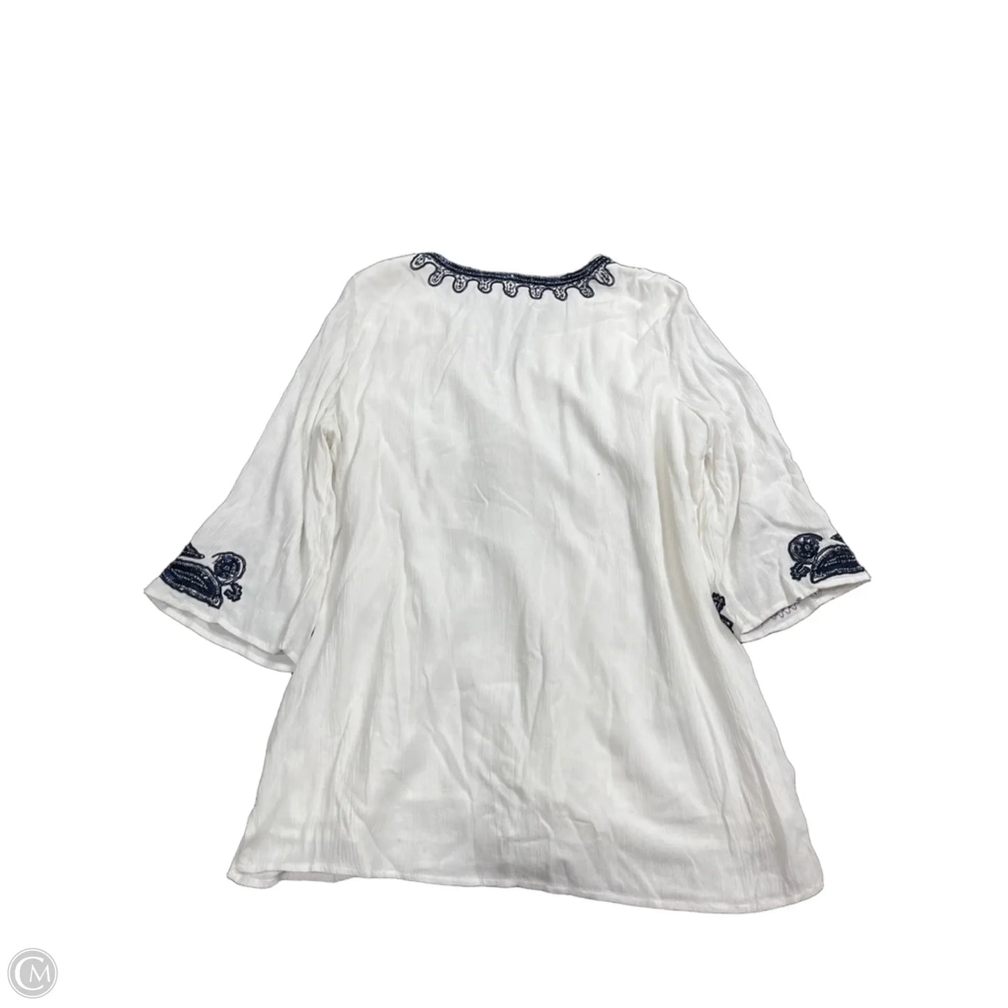 Blouse Long Sleeve By Chicos In White, Size: L
