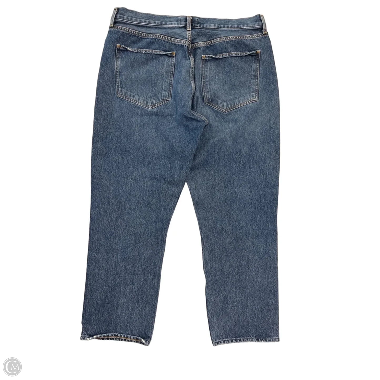 Jeans Straight By Agolde In Blue Denim, Size: 14