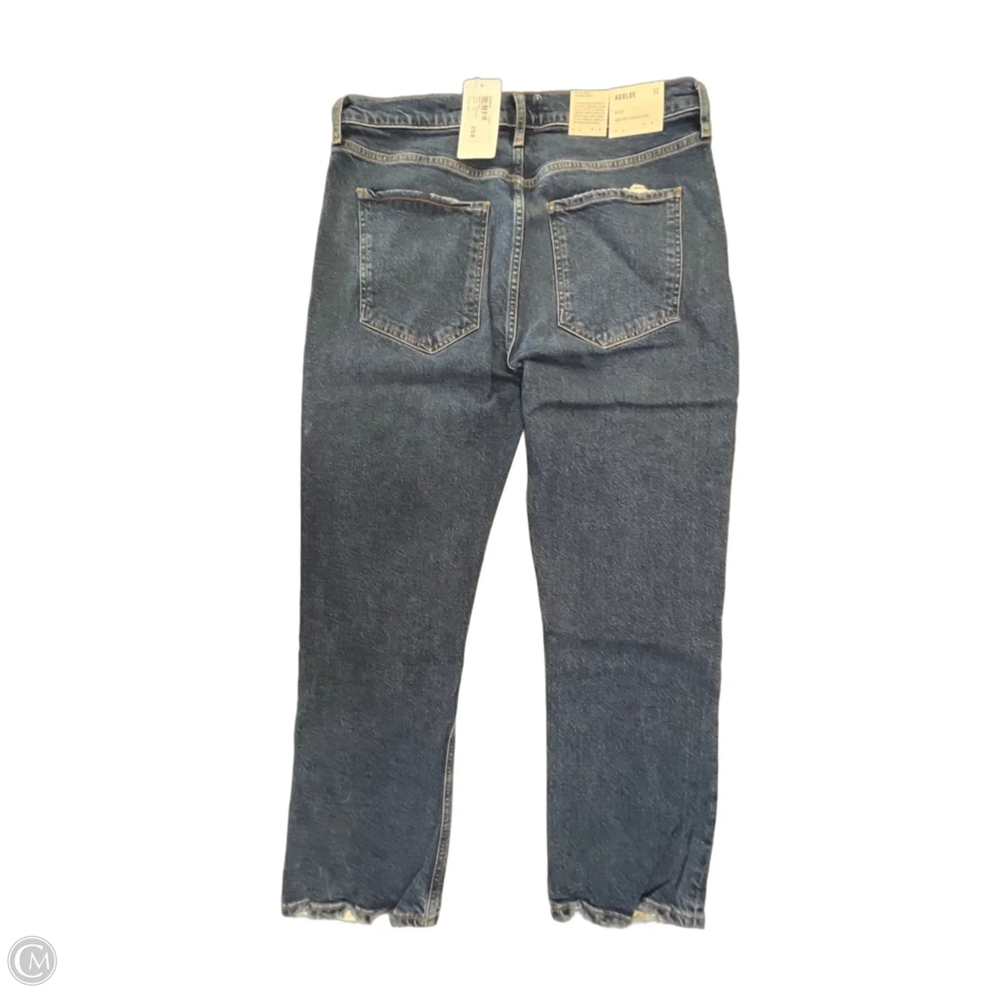 Jeans Straight By Agolde In Blue Denim, Size: 14