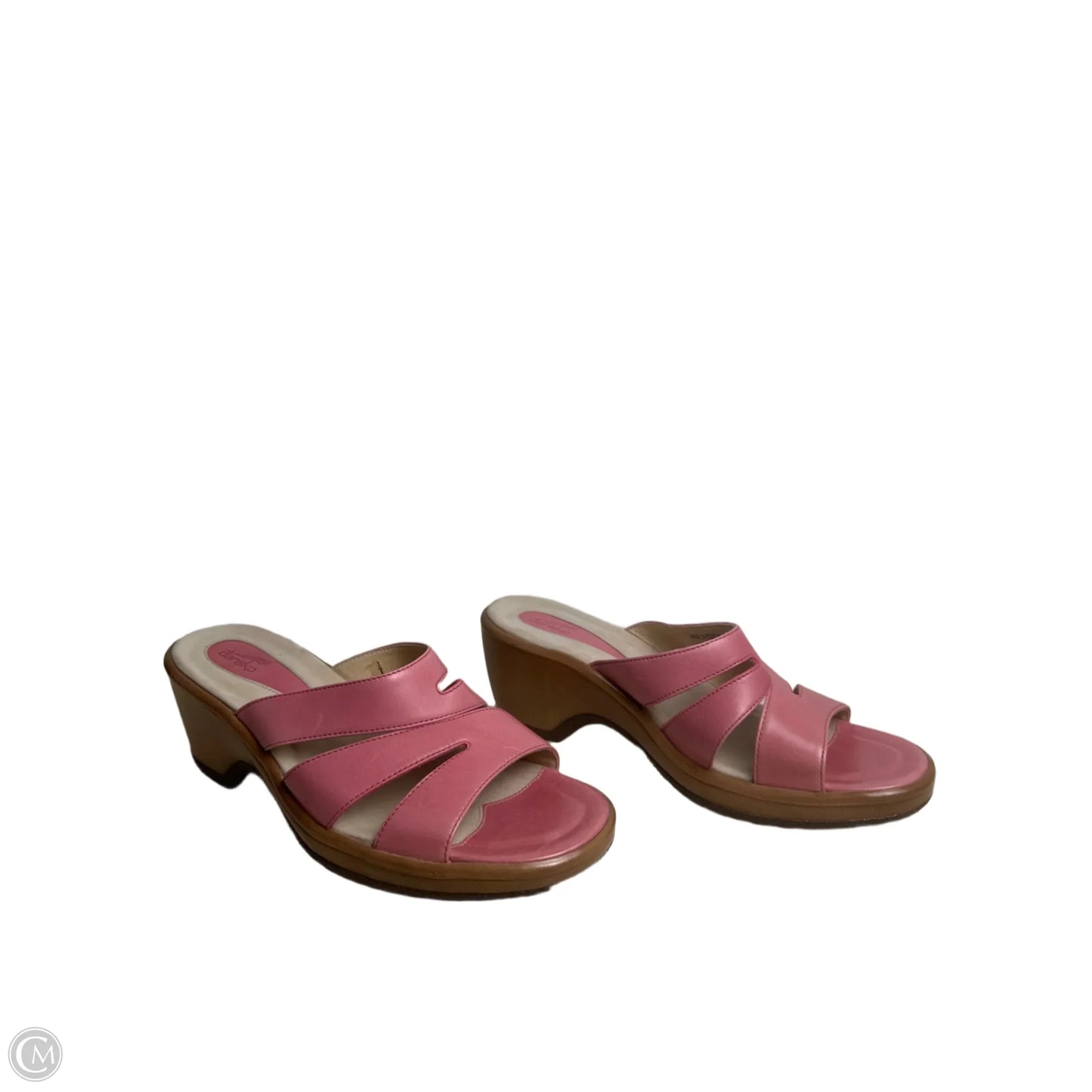Sandals Heels Wedge By Dansko In Pink & Tan, Size: 8.5