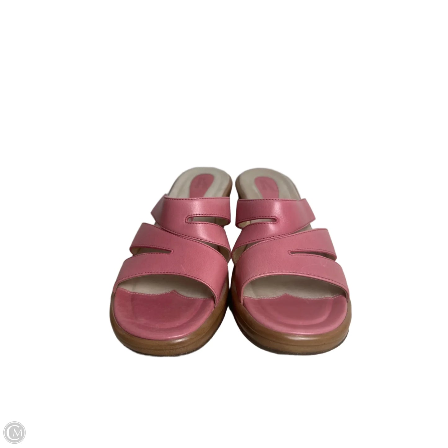 Sandals Heels Wedge By Dansko In Pink & Tan, Size: 8.5