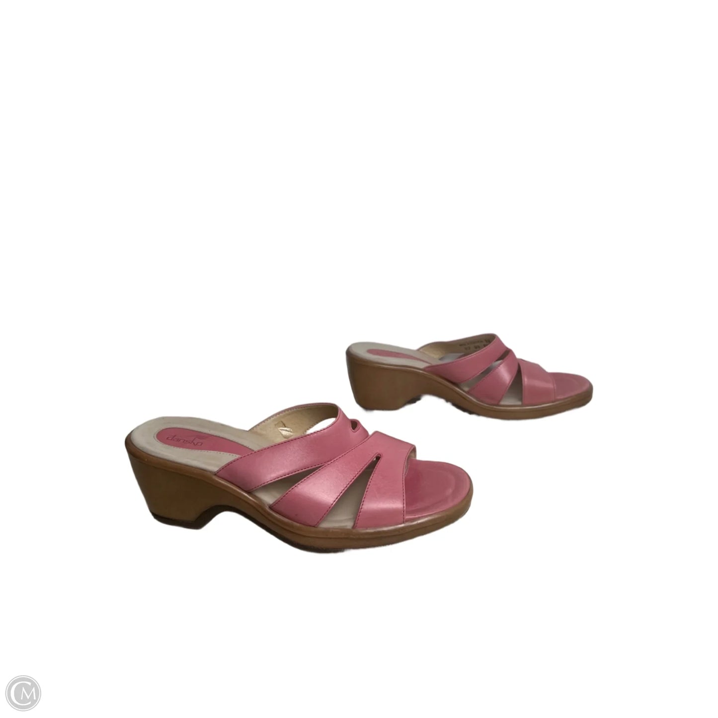 Sandals Heels Wedge By Dansko In Pink & Tan, Size: 8.5