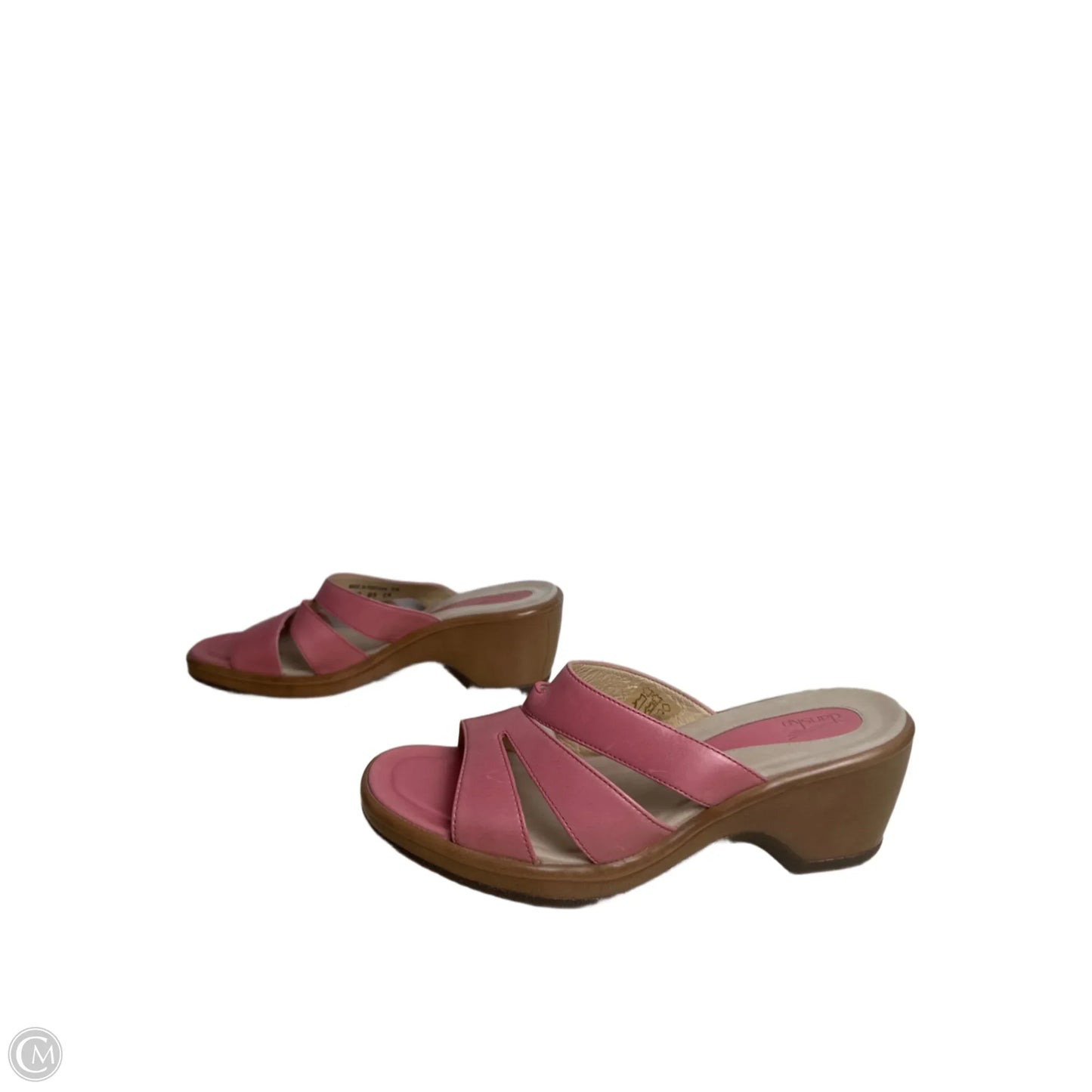 Sandals Heels Wedge By Dansko In Pink & Tan, Size: 8.5