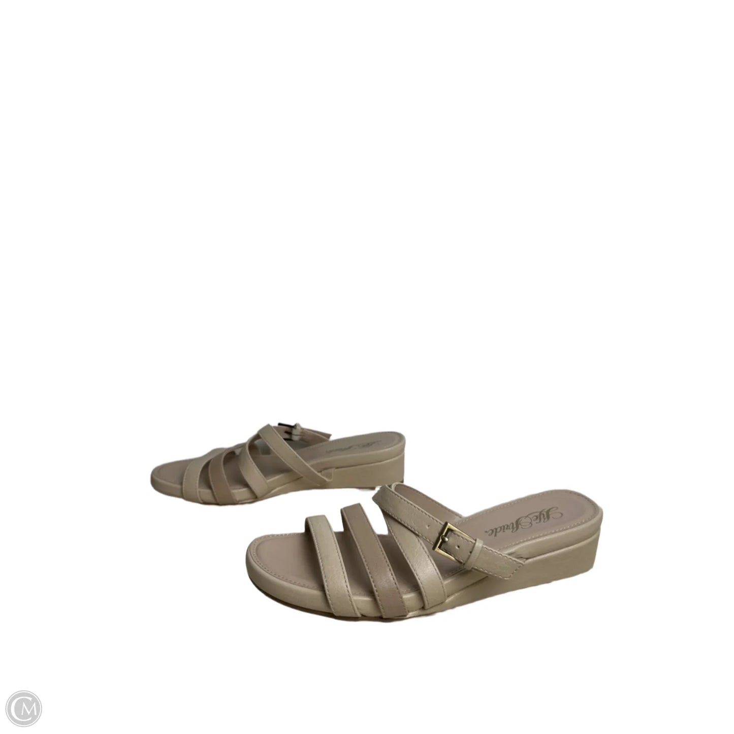 Sandals Heels Wedge By Life Stride In Beige, Size: 8.5