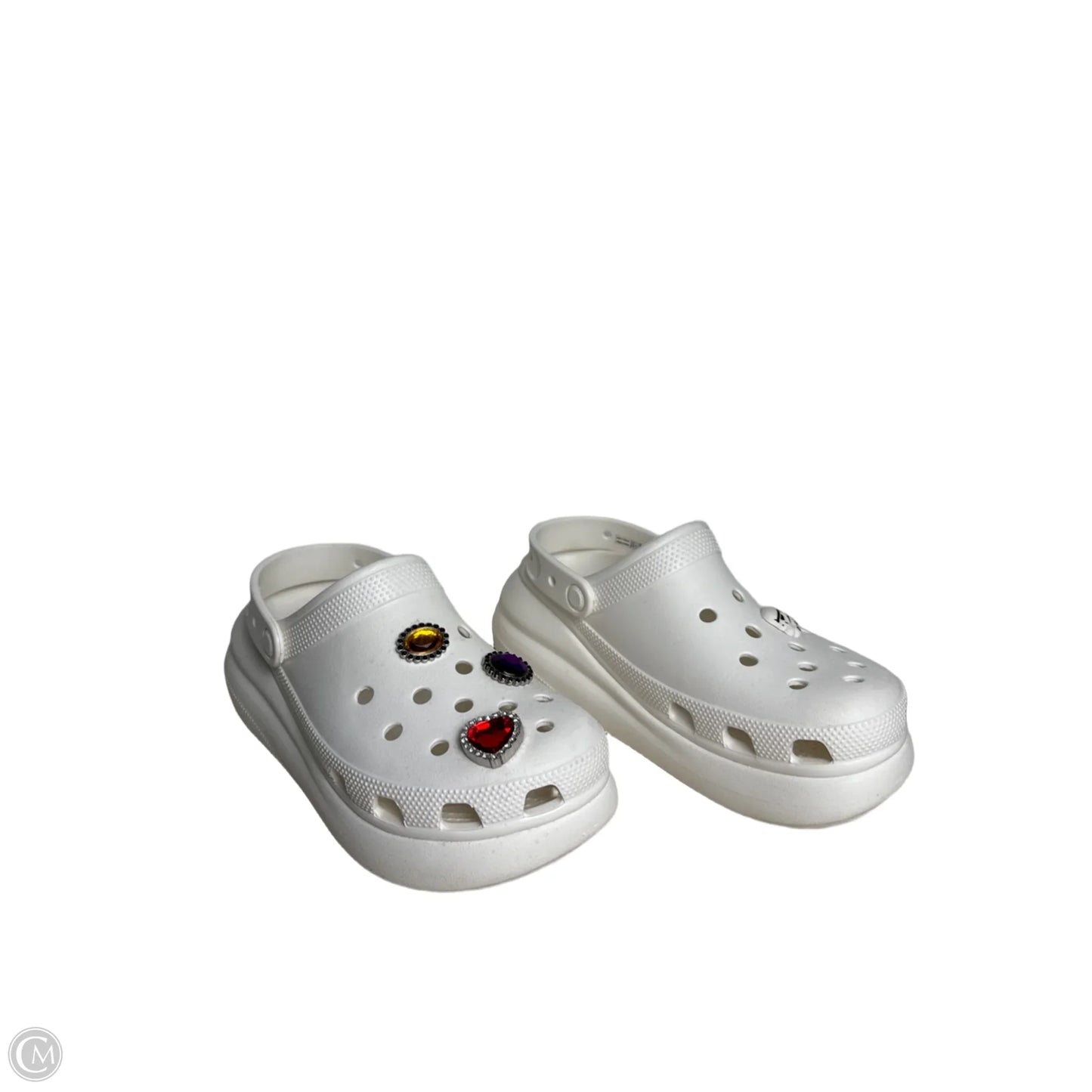 Sandals Heels Platform By Crocs In White, Size: 8