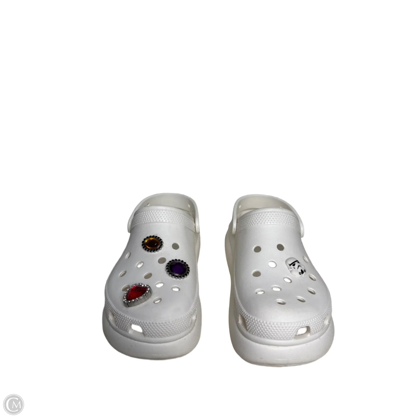 Sandals Heels Platform By Crocs In White, Size: 8