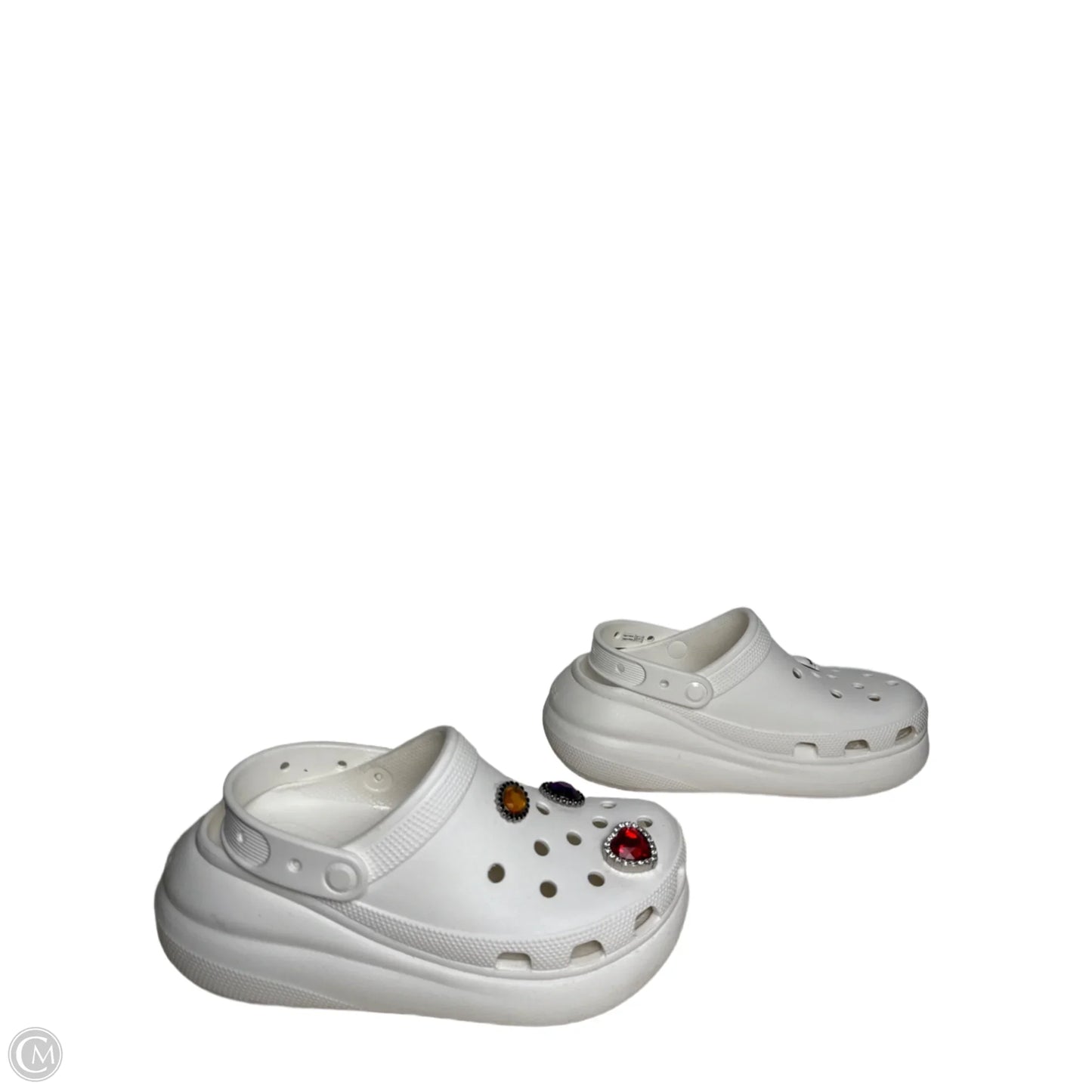 Sandals Heels Platform By Crocs In White, Size: 8