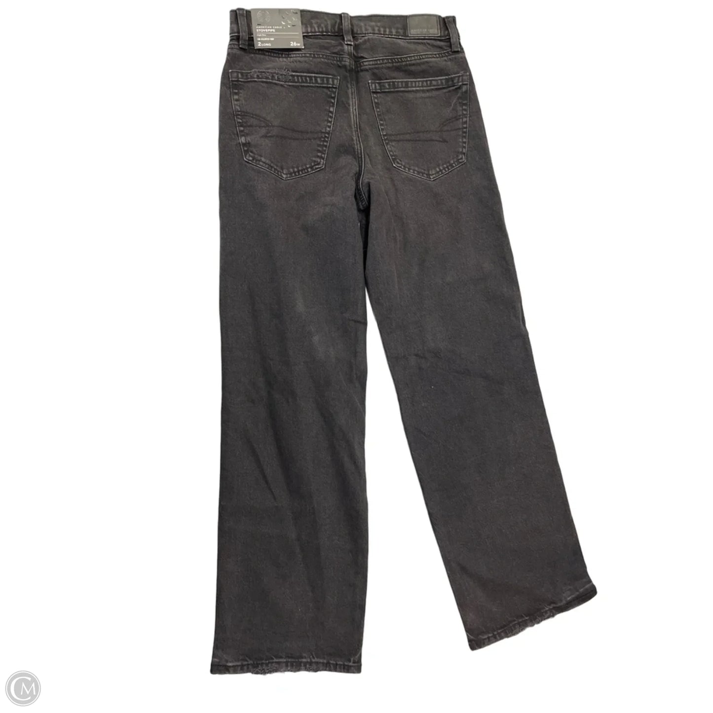 Jeans Straight By American Eagle In Black Denim, Size: 2l
