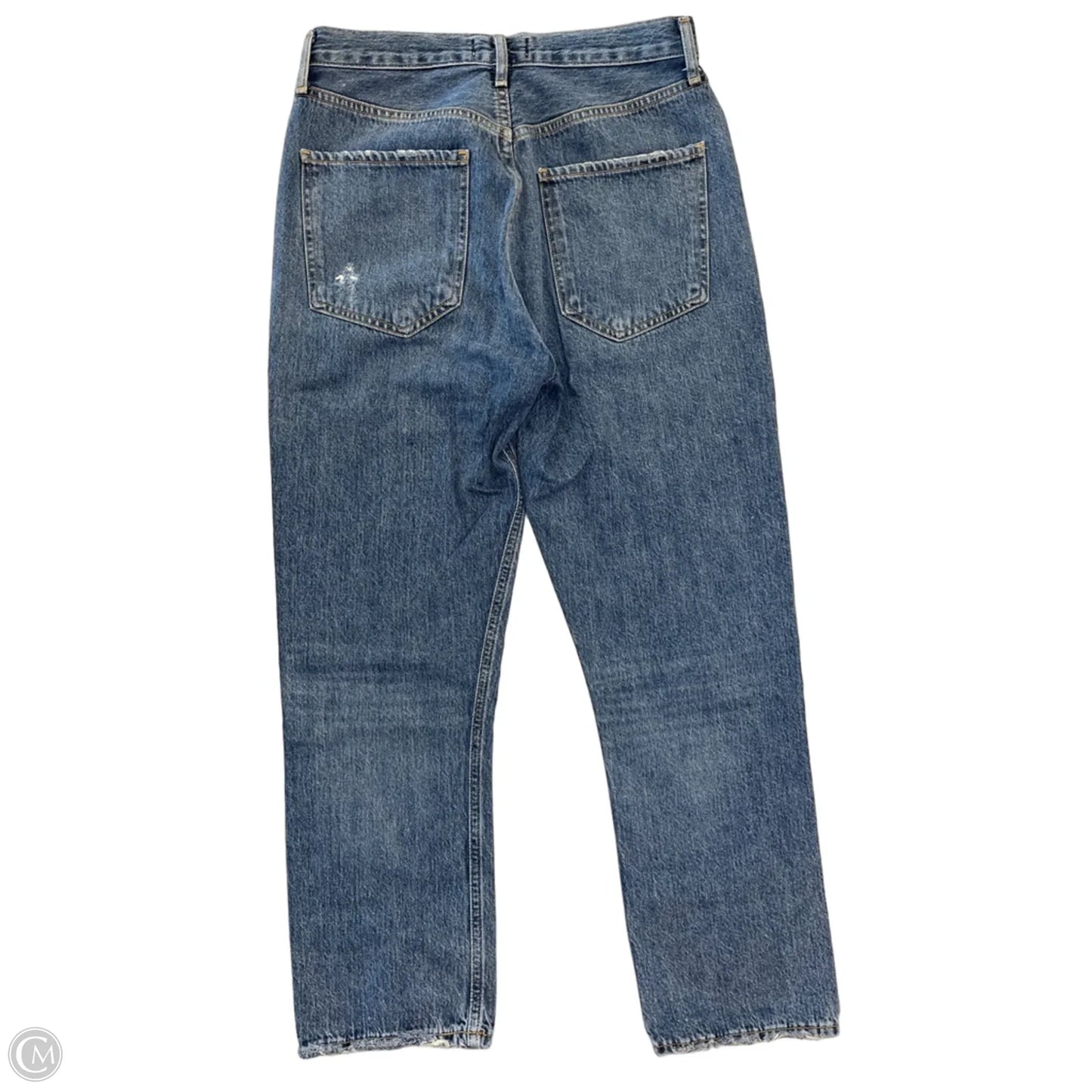 Jeans Straight By Agolde In Blue Denim, Size: 4
