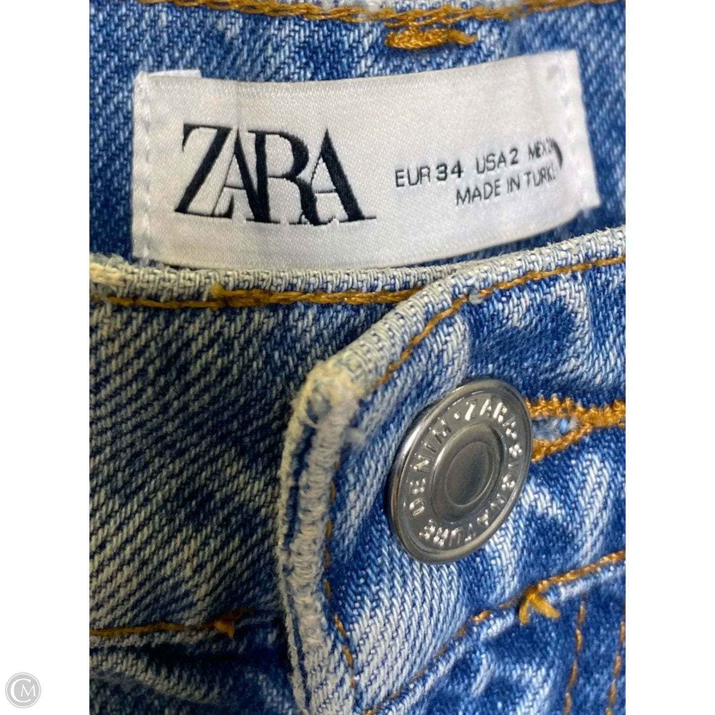 Jeans Wide Leg By Zara In Blue Denim, Size: 2
