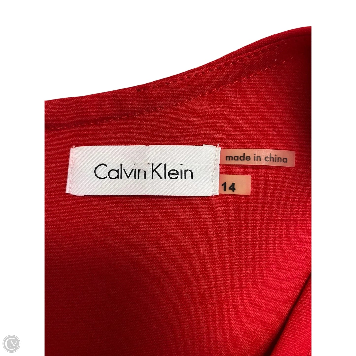 Dress Work By Calvin Klein In Red, Size: 14
