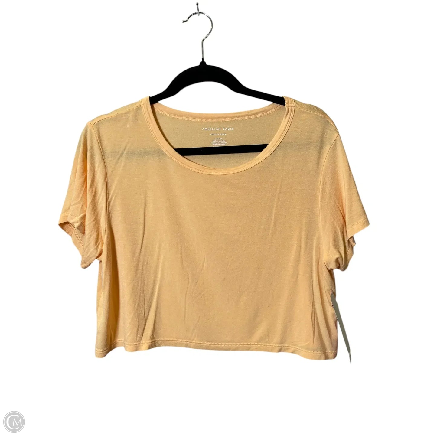 Top Short Sleeve By American Eagle In Orange, Size: M