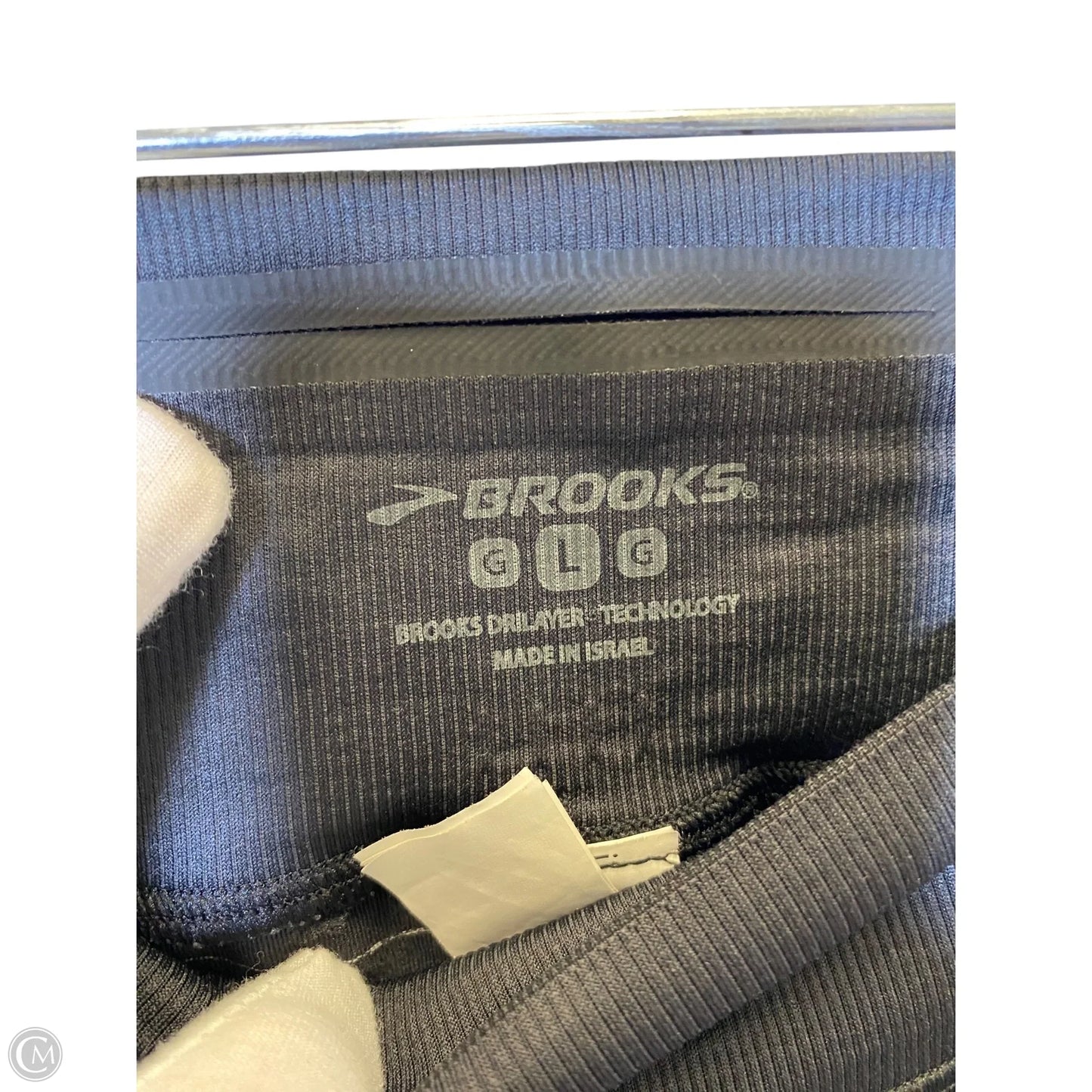 Athletic Leggings By Brooks In Striped Pattern, Size: L